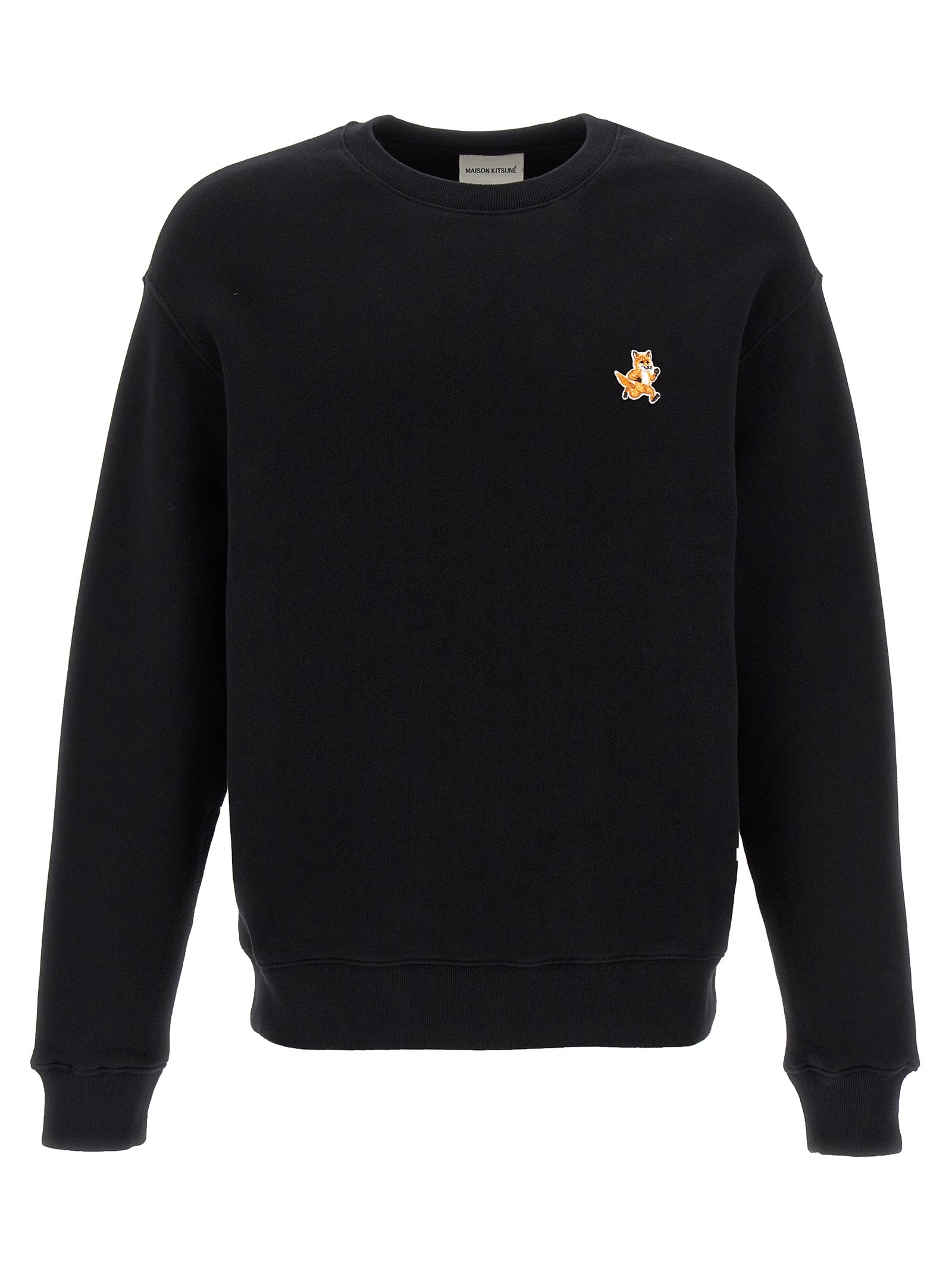 Maison Kitsune-Speedy Fox Patch Felpe Nero-Uomo