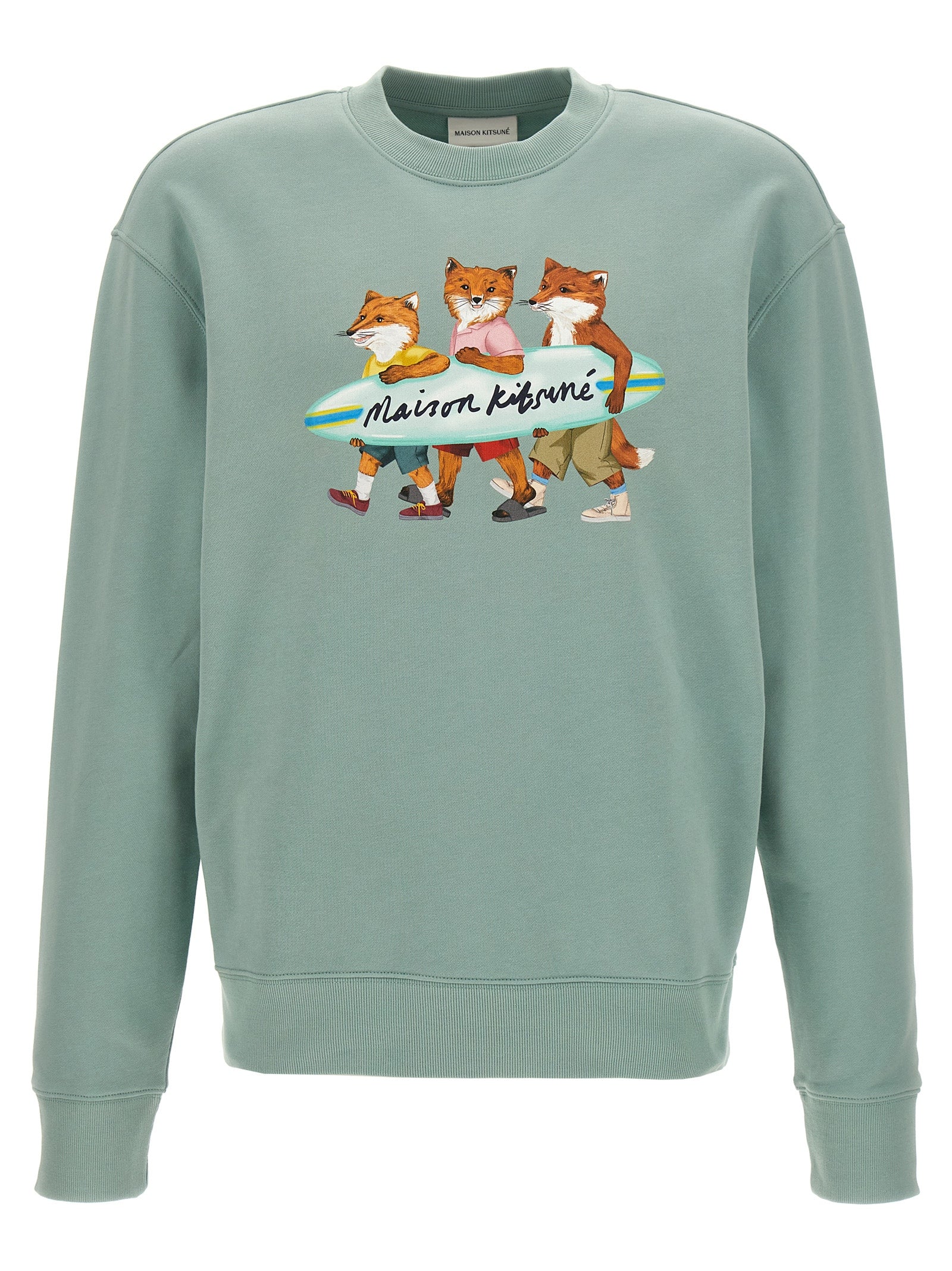 Maison Kitsune-Surfing Fox Felpe Celeste-Uomo