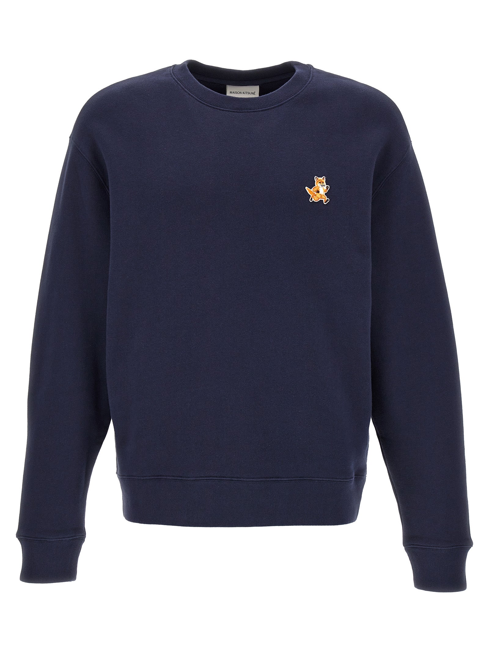 Maison Kitsune-Speedy Fox Patch Felpe Blu-Uomo