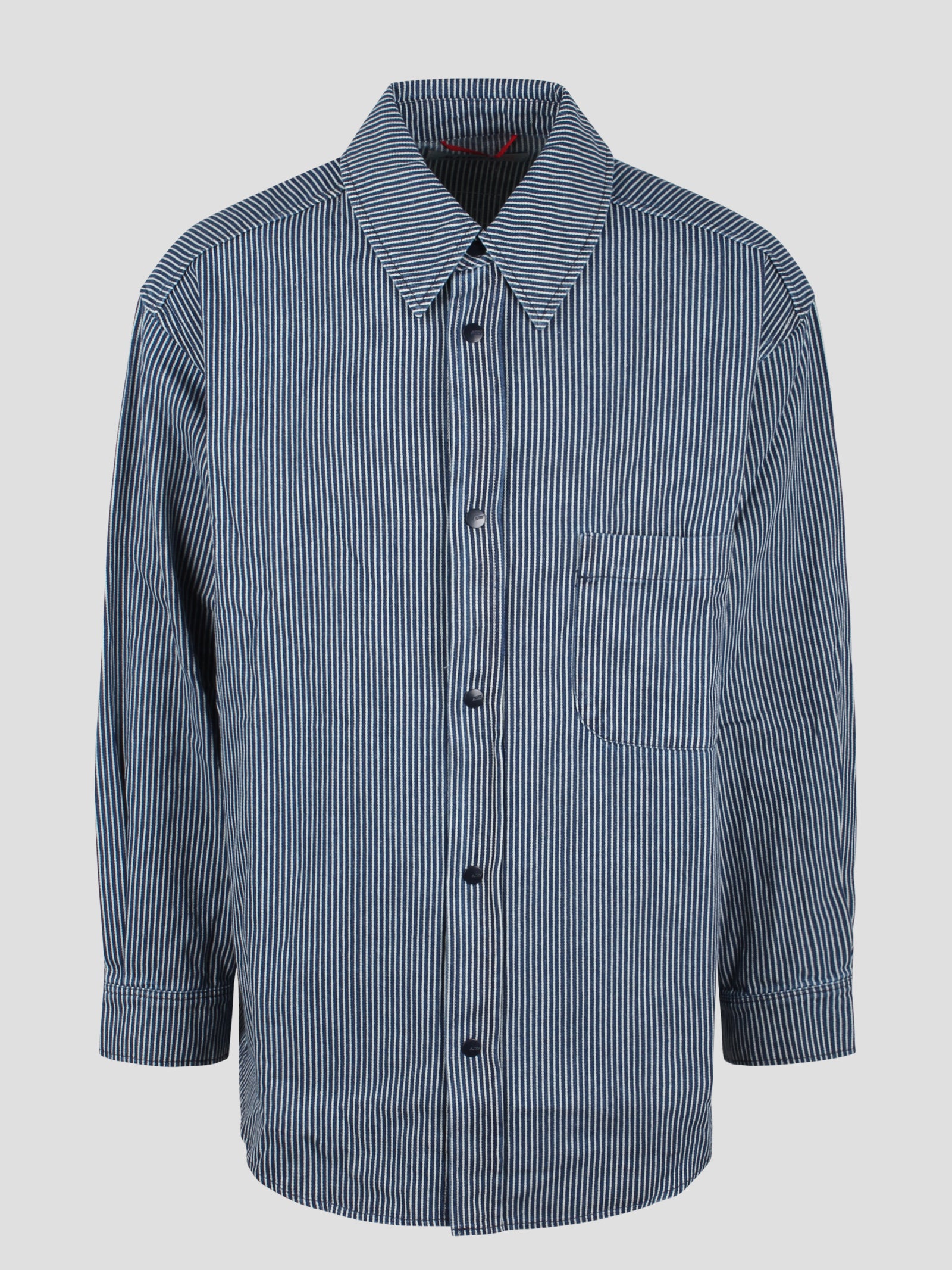 Autry-Oversize cotton denim striped shirt-Uomo