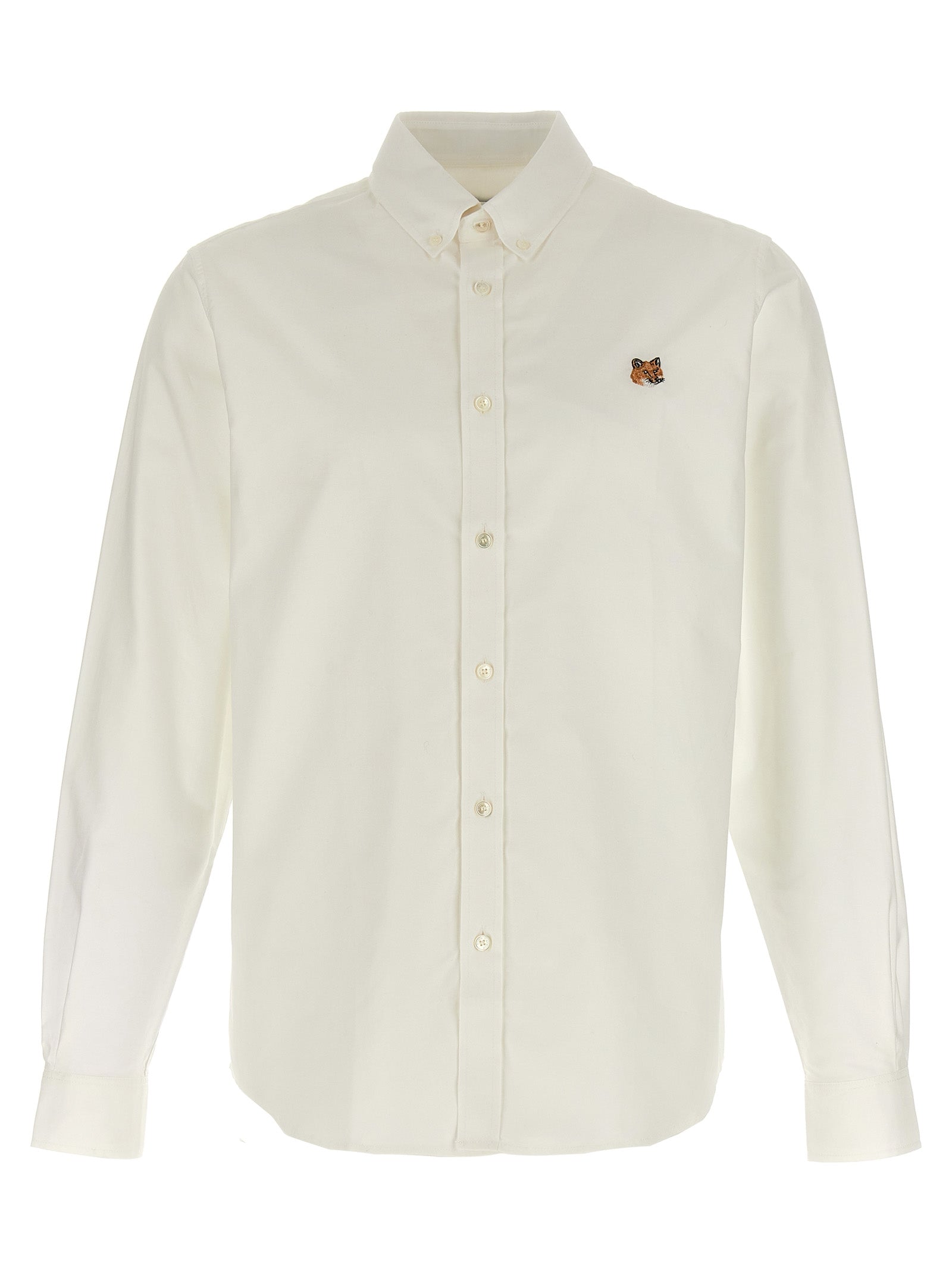 Maison Kitsune-Mini Fox Head Classic Camicie Bianco-Uomo