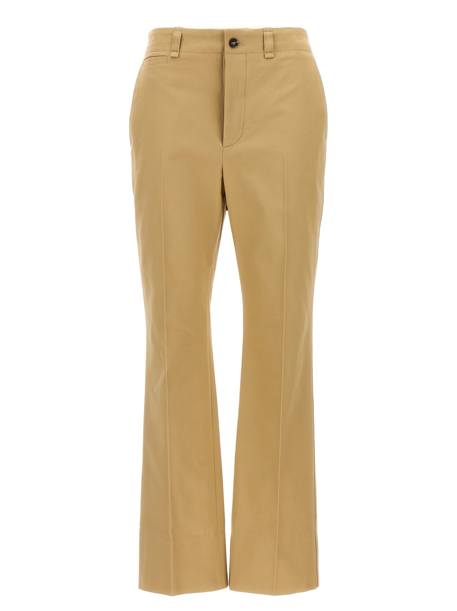 Saint Laurent-Drill Pantaloni Beige-Donna