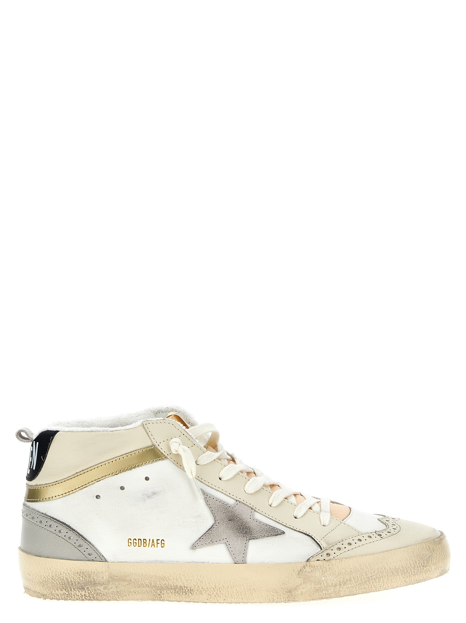 Golden Goose-Mid Star Sneakers Bianco-Donna