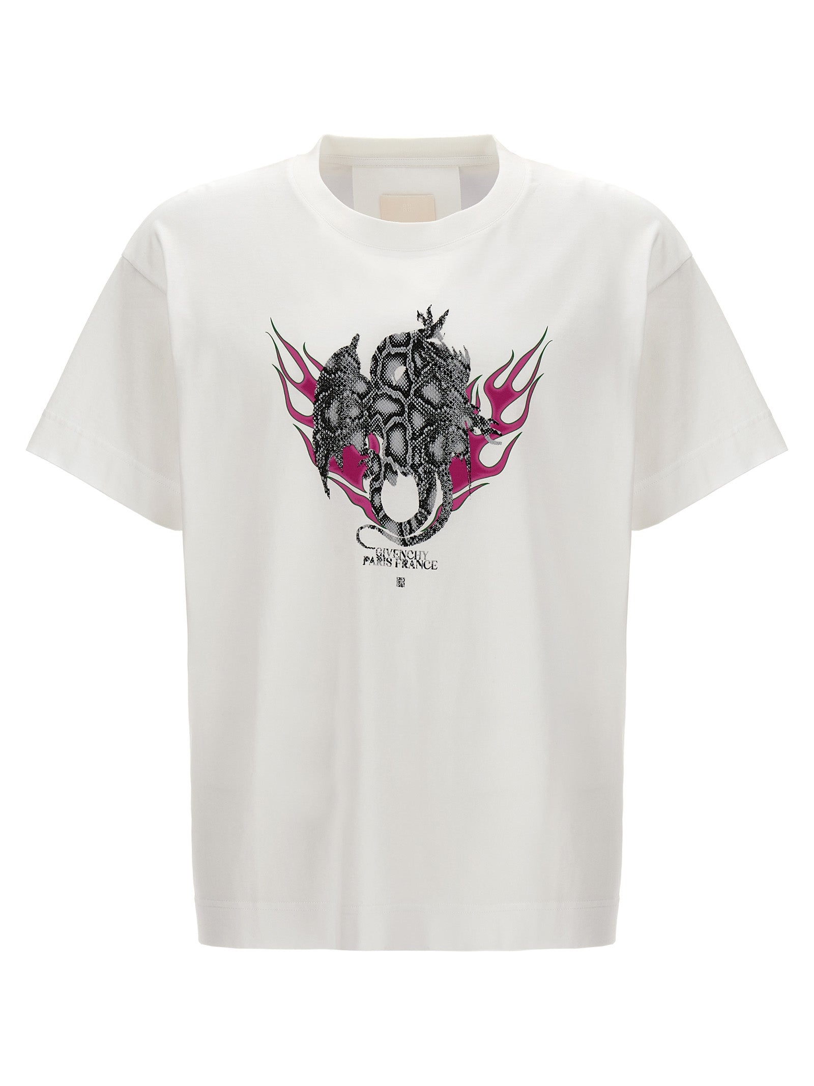 Givenchy-Printed T Shirt Bianco-Uomo