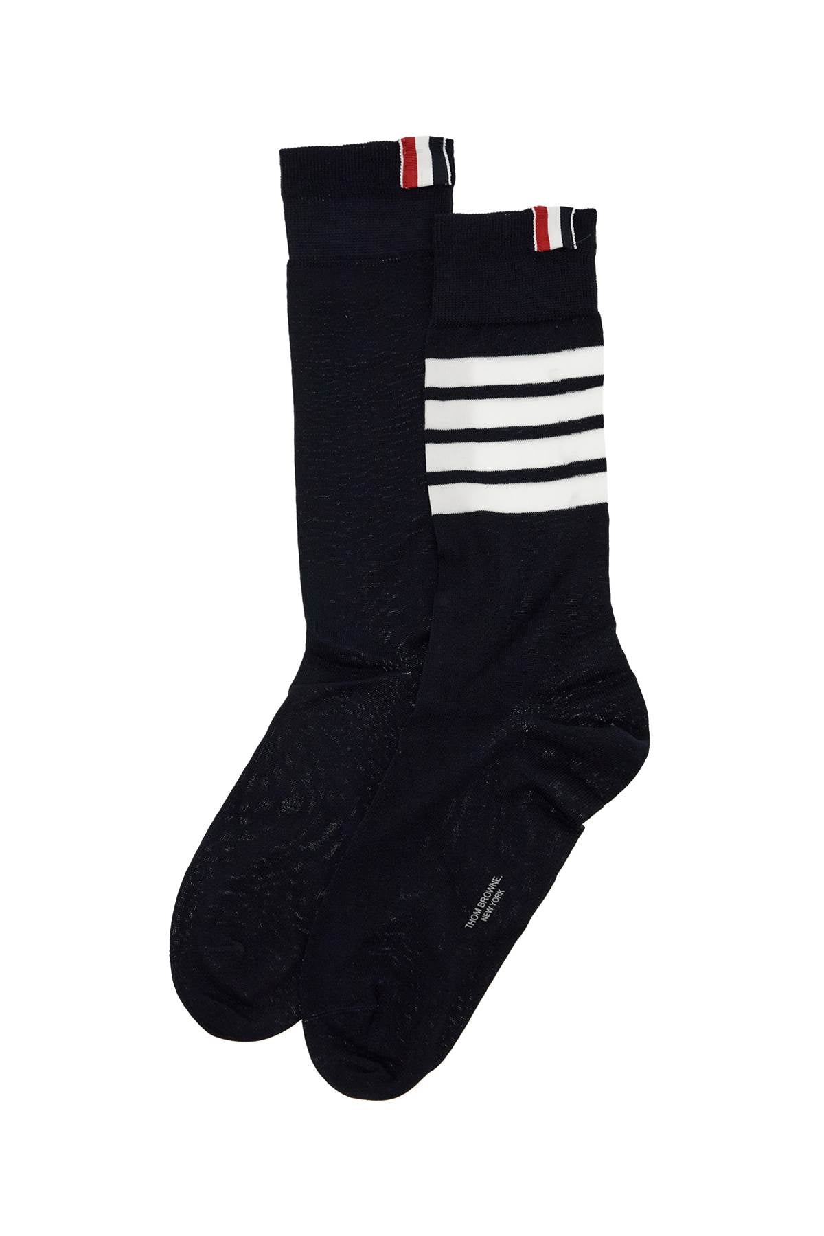 Thom Browne-Calzini Lunghi 4 Bar In Cotone Leggero-Donna