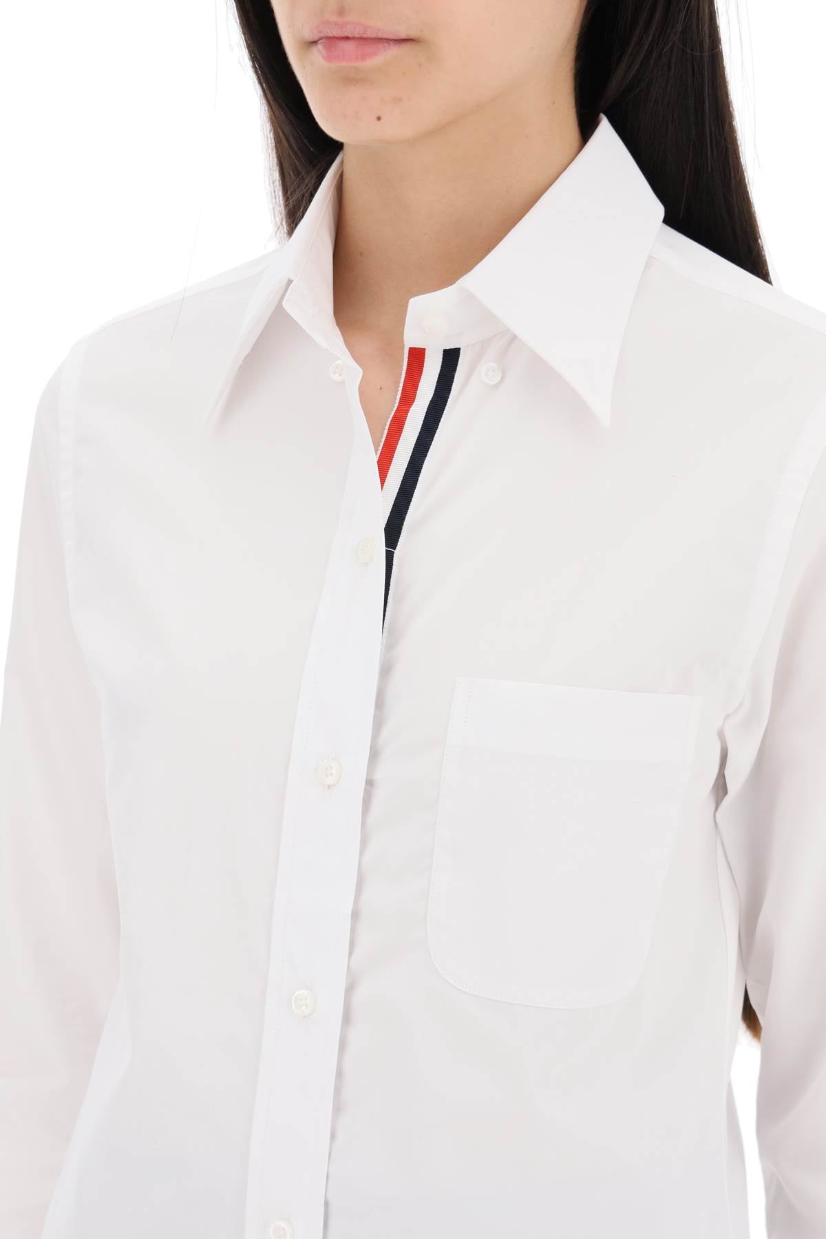 Thom Browne-Camicia Aderente In Popeline-Donna