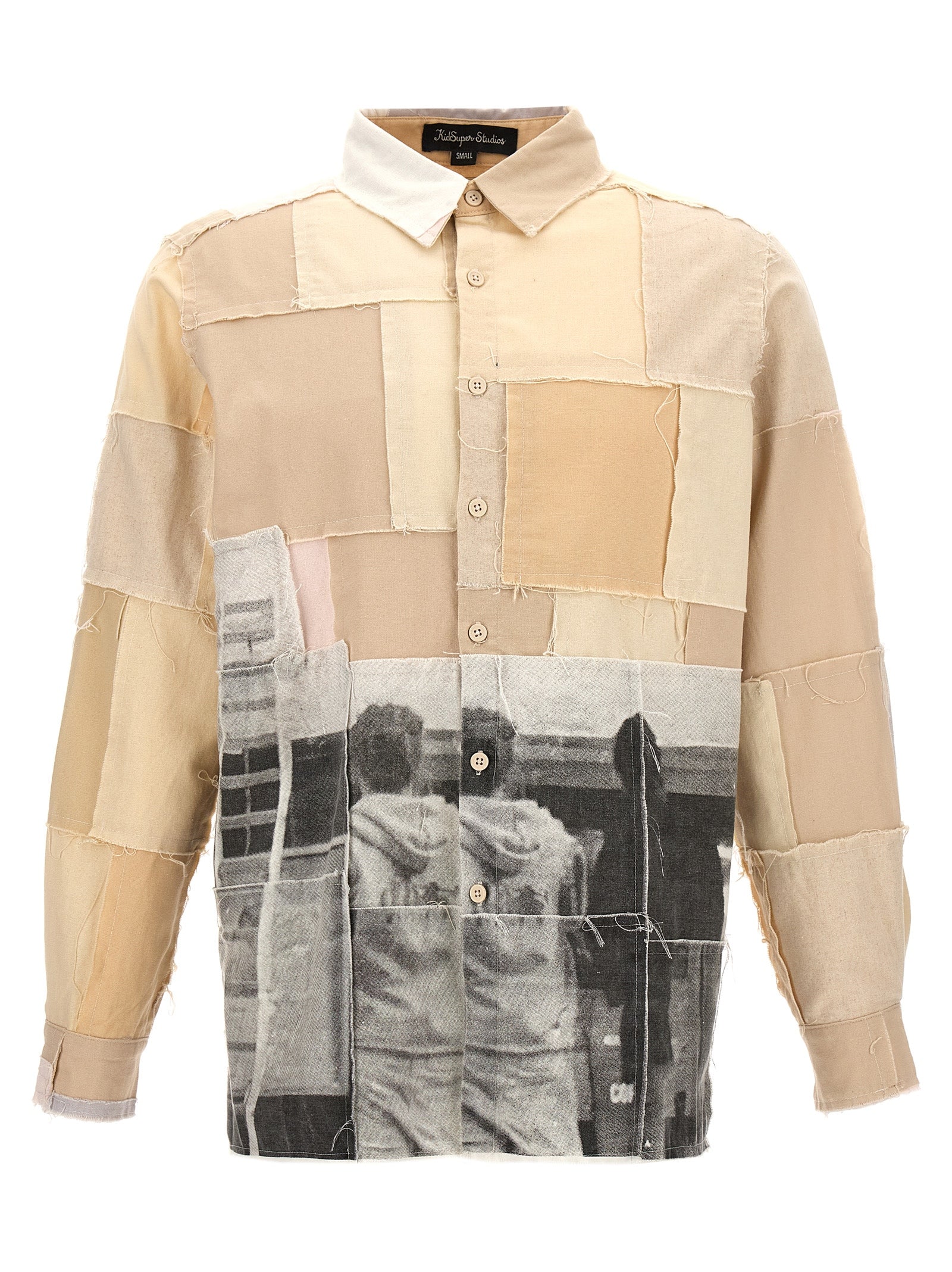 Kidsuper-Patchwork Camicie Beige-Uomo