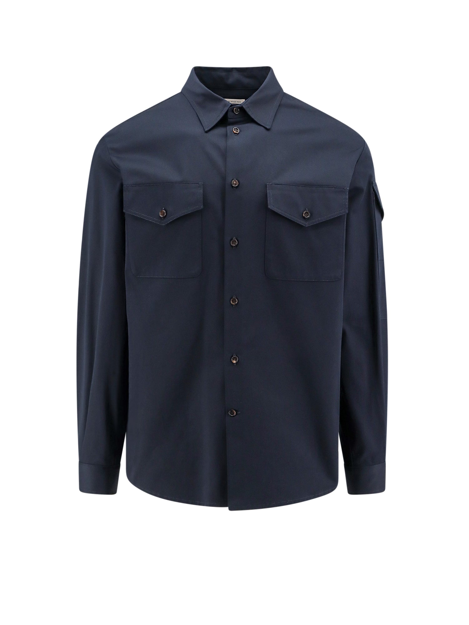 Alexander McQueen-Camicia in cotone con dettaglio logo-Uomo