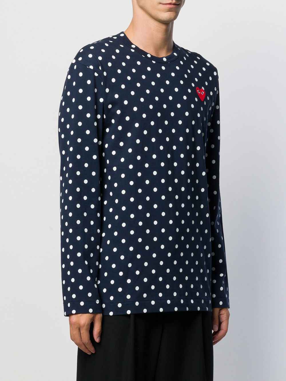 Comme Des Garçon Play-Play polka dot t-shirt men red heart-Uomo