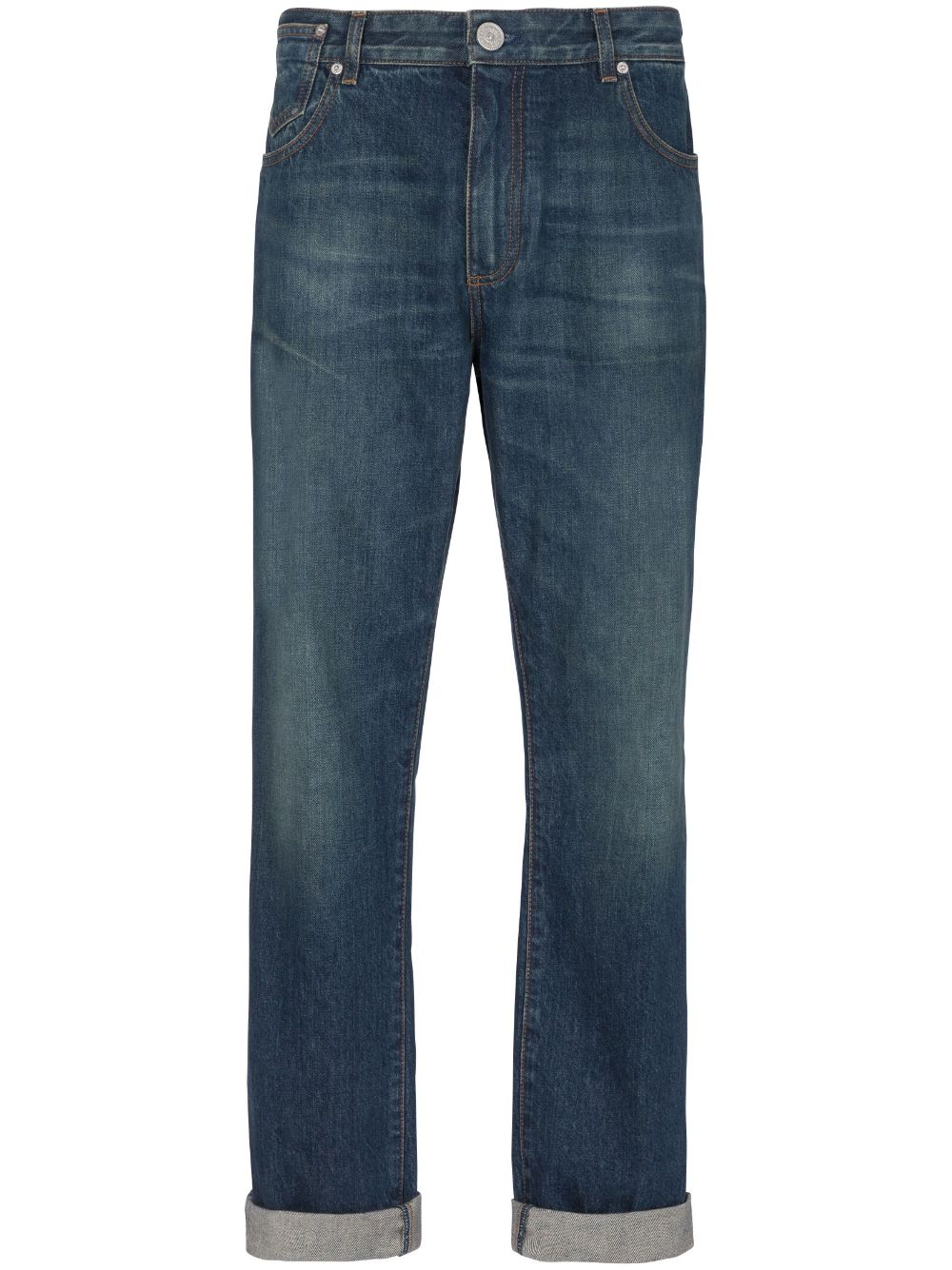 Balmain-Jeans dritti Vintage con logo-Uomo