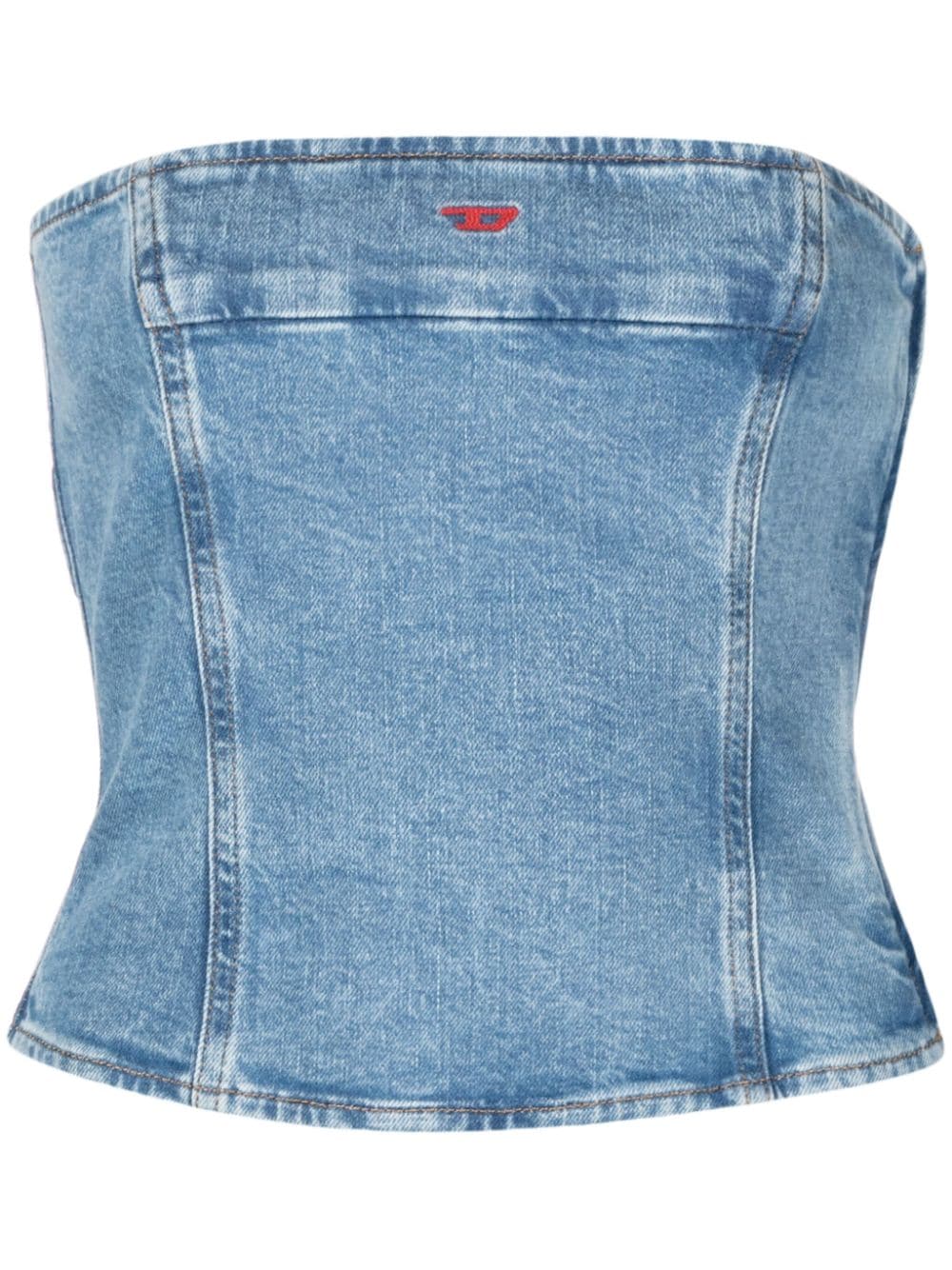 Diesel-Top corto in denim senza spalline DE-VILLE-Donna