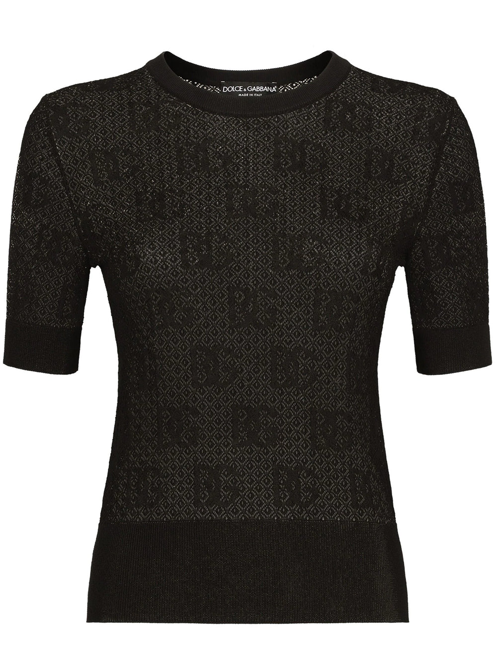 Dolce & Gabbana-Top con monogramma jacquard-Donna