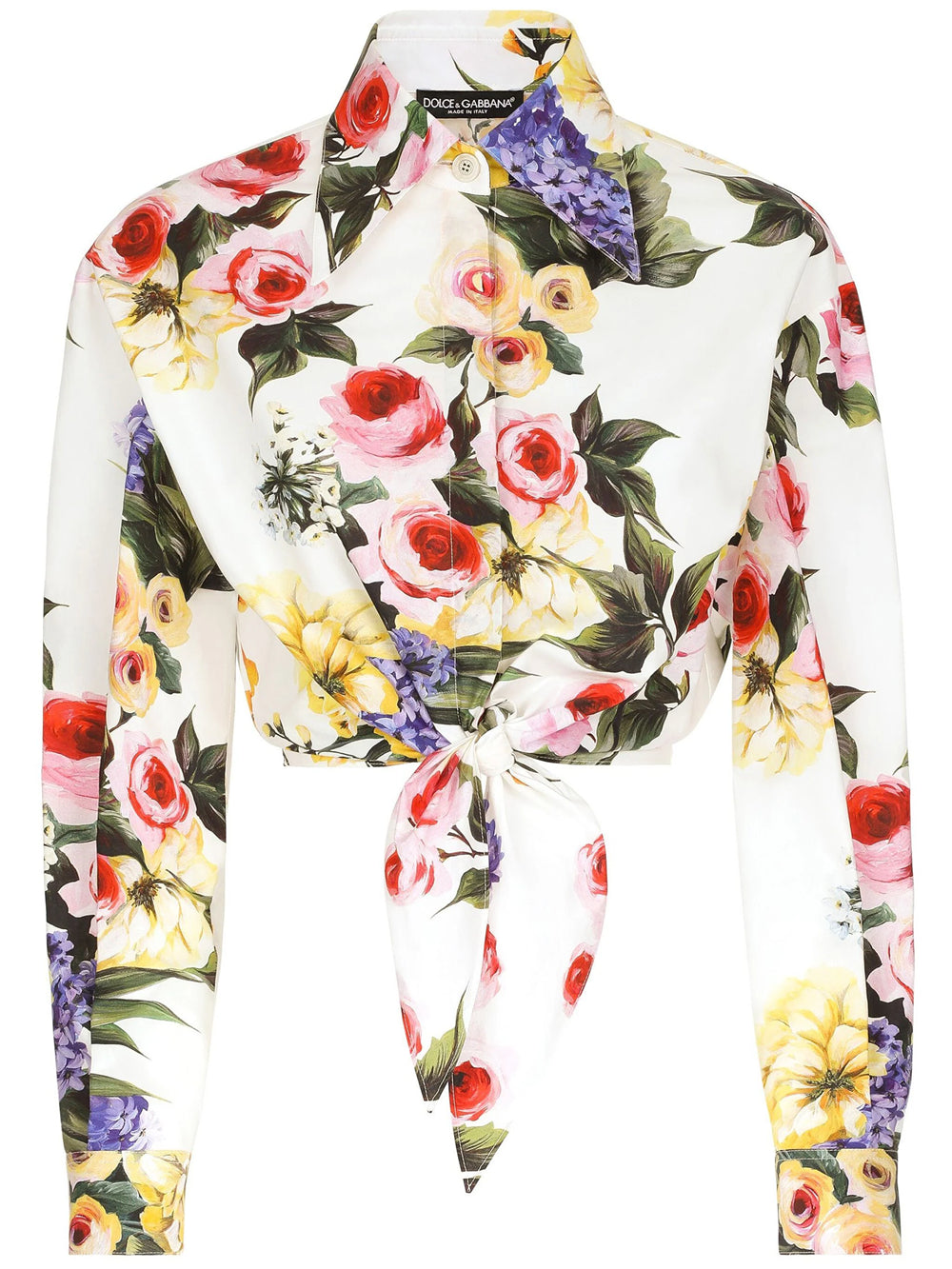 Dolce & Gabbana-Camicia crop a fiori-Donna