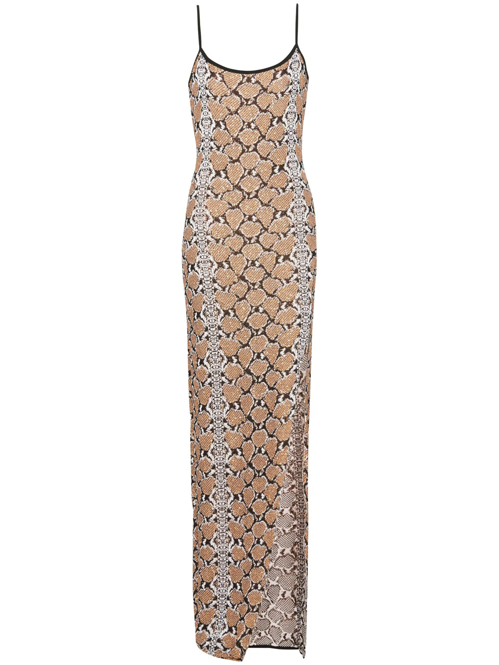 Balmain-Abito lungo con effetto jacquard-Donna