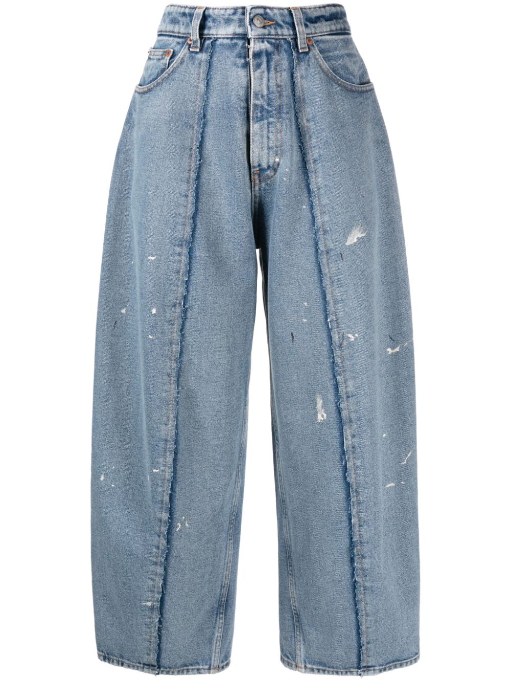 MM6 Maison Margiela-Jeans a gamba ampia con effetto vissuto-Donna