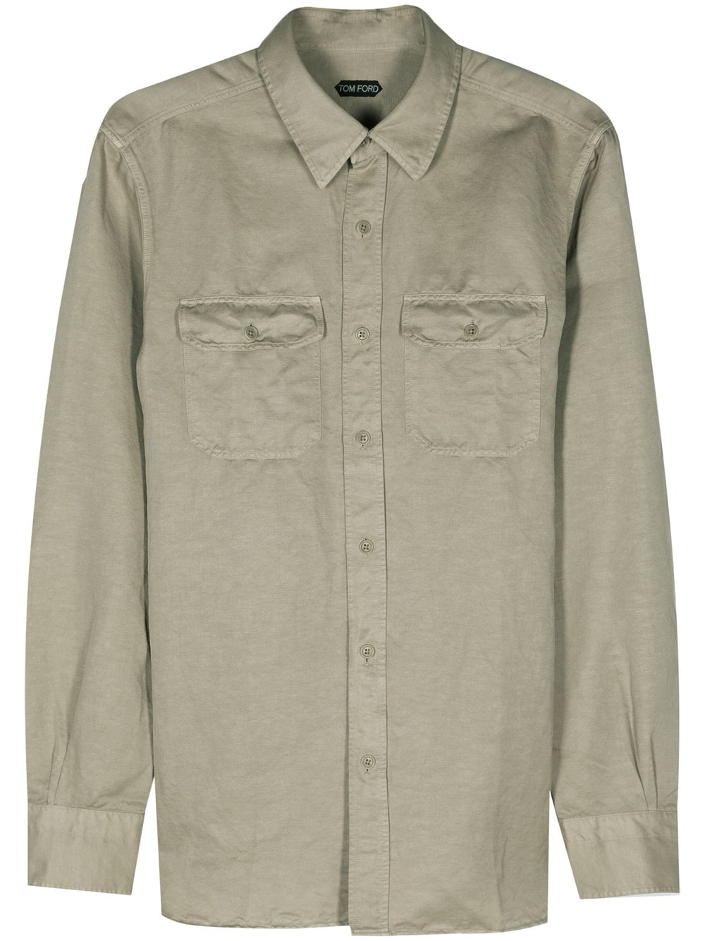 Tom Ford-camicia in misto lino a maniche lunghe-Uomo