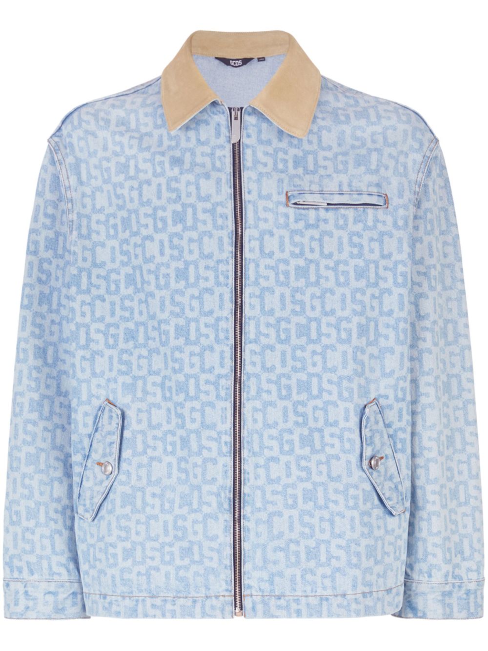 GCDS-Gcds monogram denim harrington jacket-Uomo