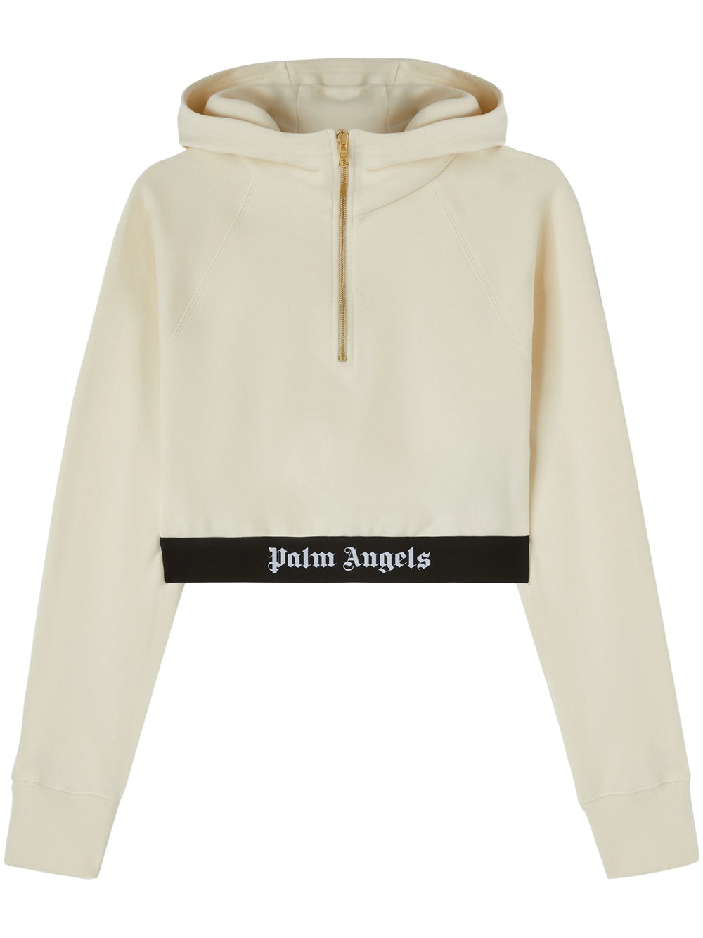 Palm Angels-Felpa con banda logo crop-Donna