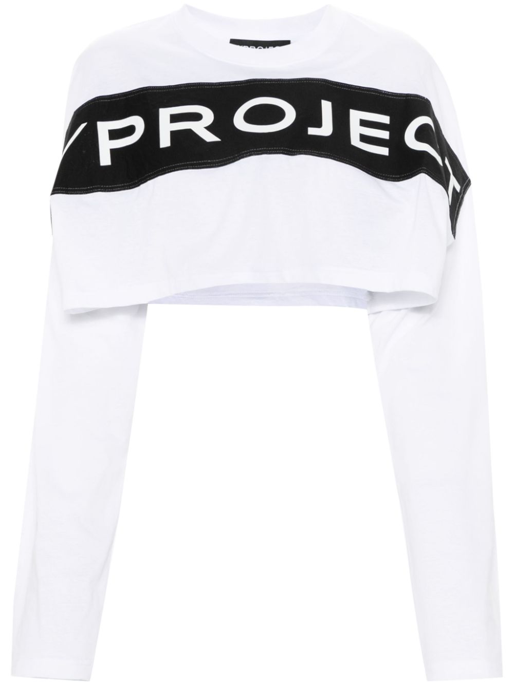 Y/PROJECT-T-shirt con applicazione crop-Donna