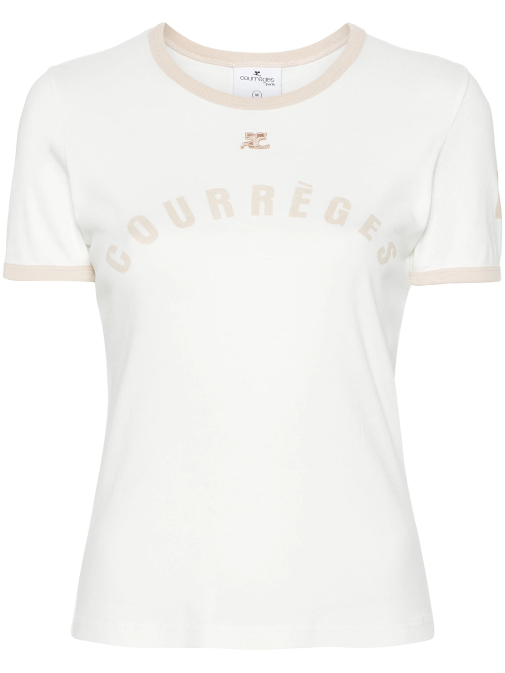 Courrèges-T-shirt con bordo a contrasto-Donna