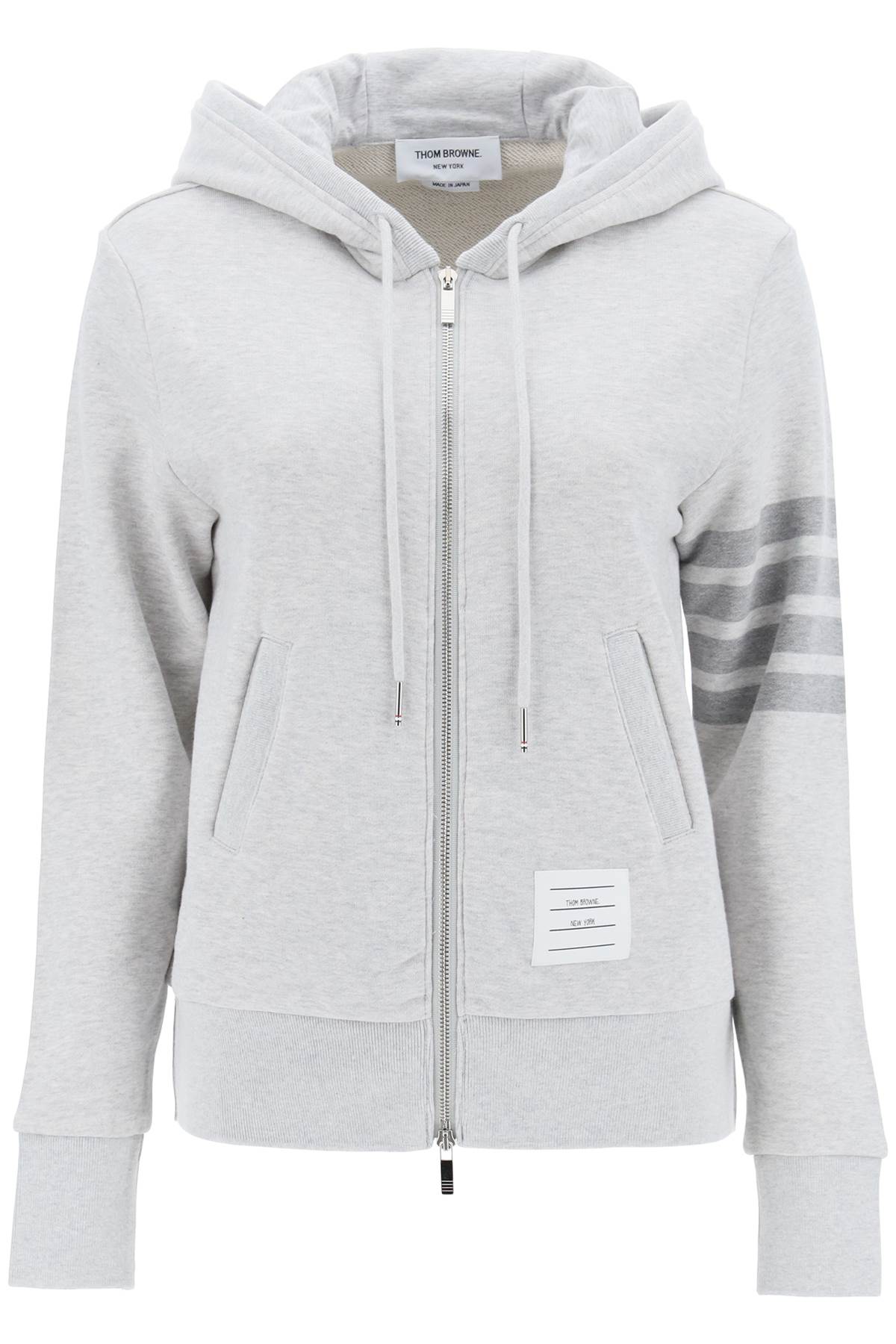 Thom Browne-Felpa 4 Bar Con Zip E Cappuccio-Donna