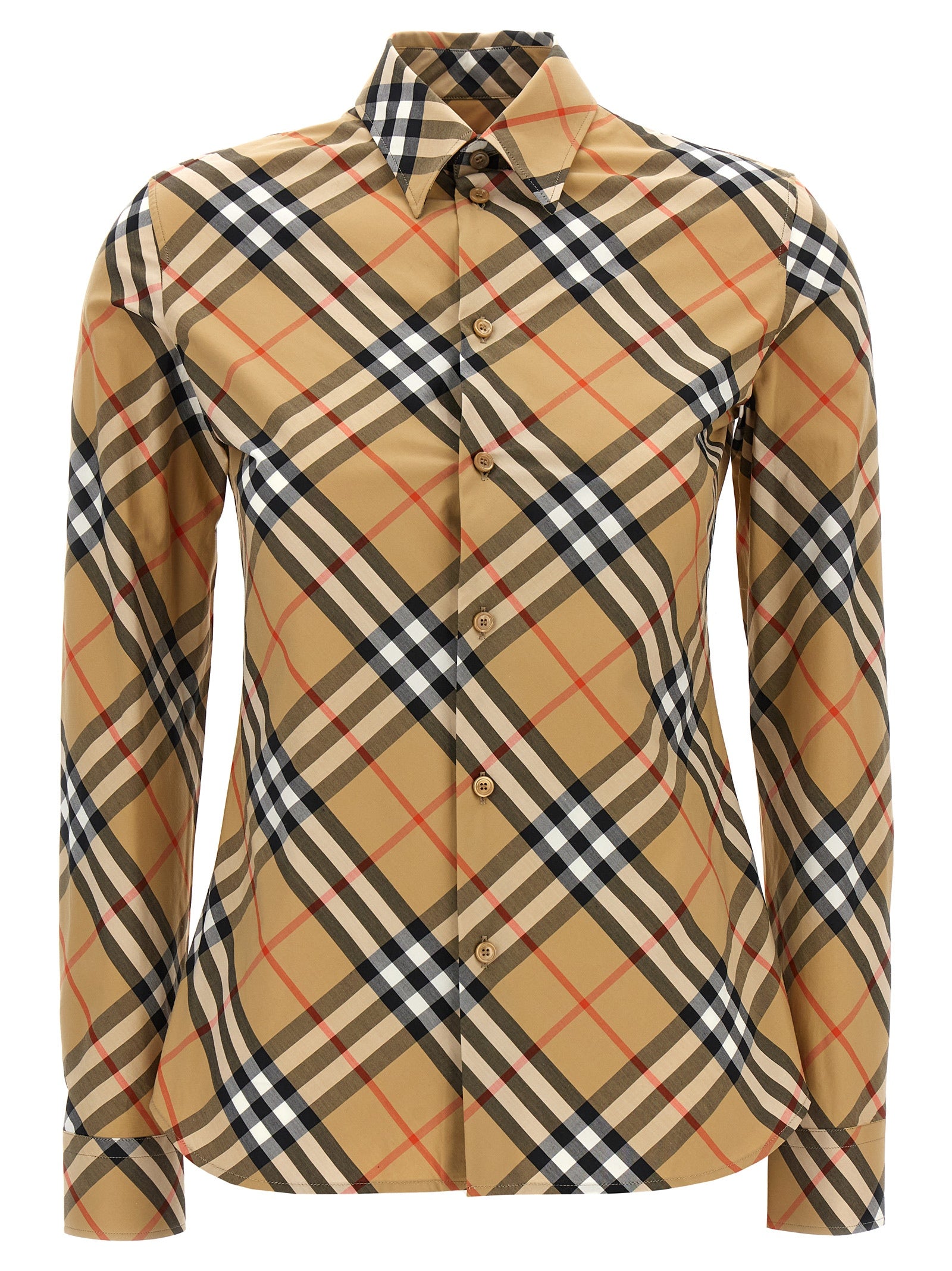 Burberry-Check Shirt Camicie Beige-Donna