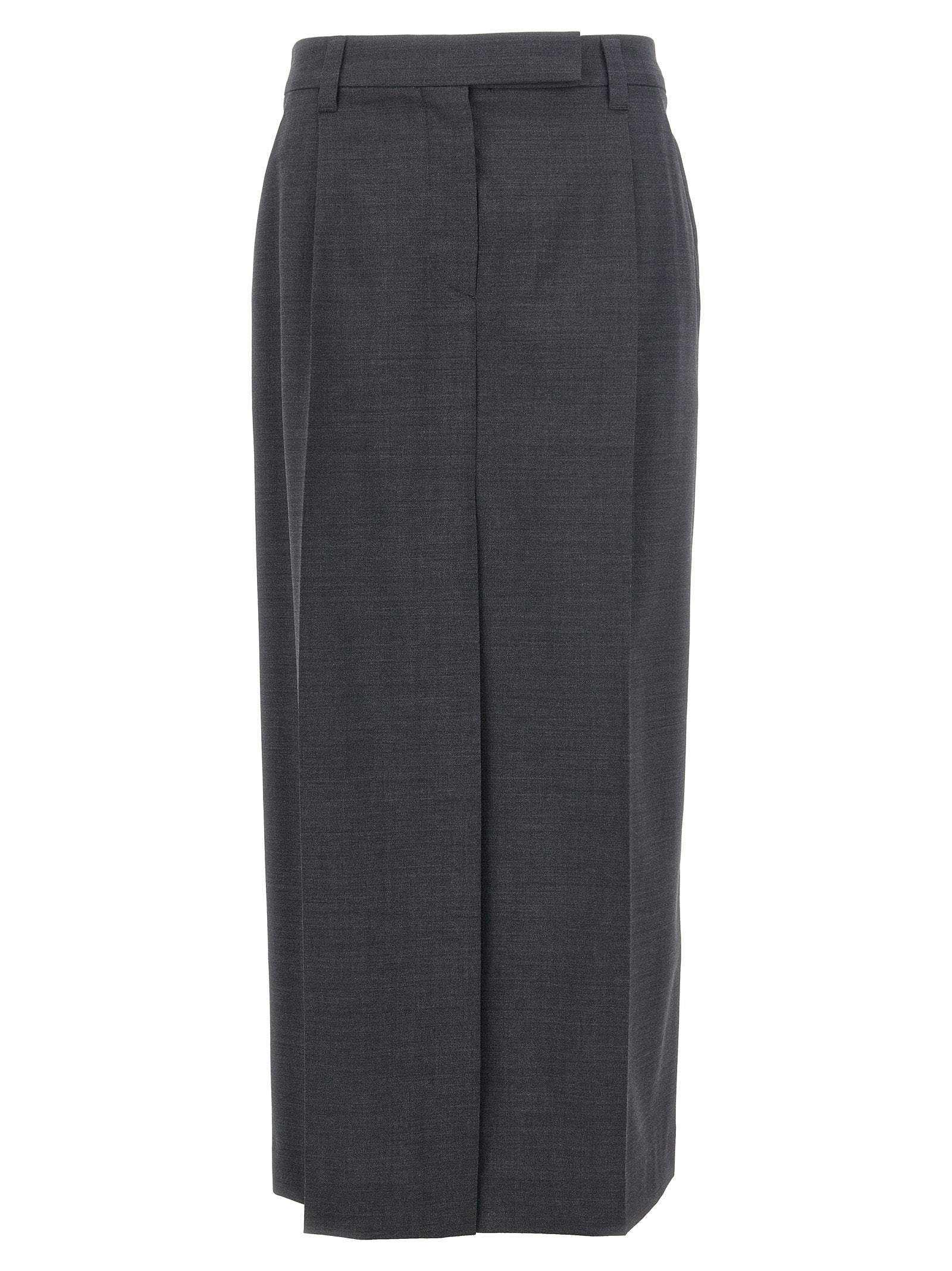 Brunello Cucinelli-Long Pence Skirt Gonne Grigio-Donna