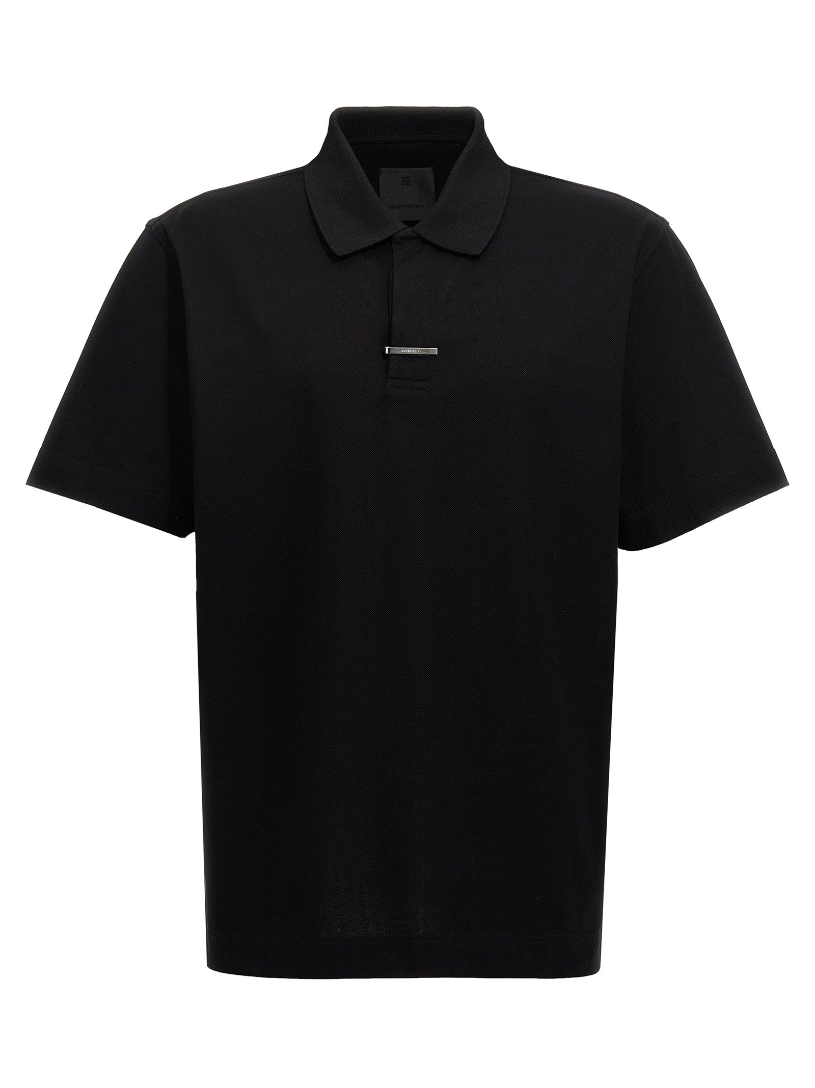 Givenchy-Placket Polo Nero-Uomo