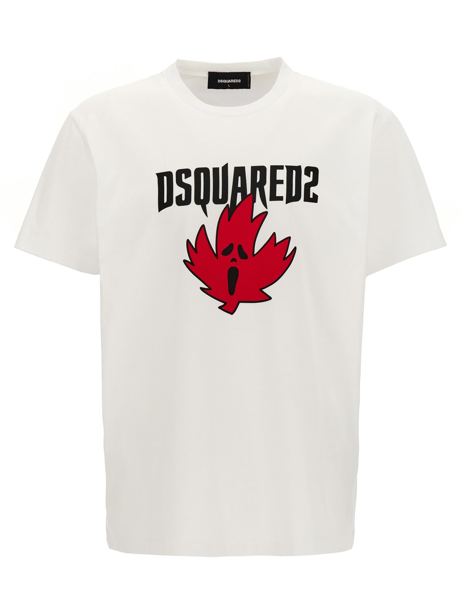 Dsquared2-Logo Print T Shirt Bianco-Uomo