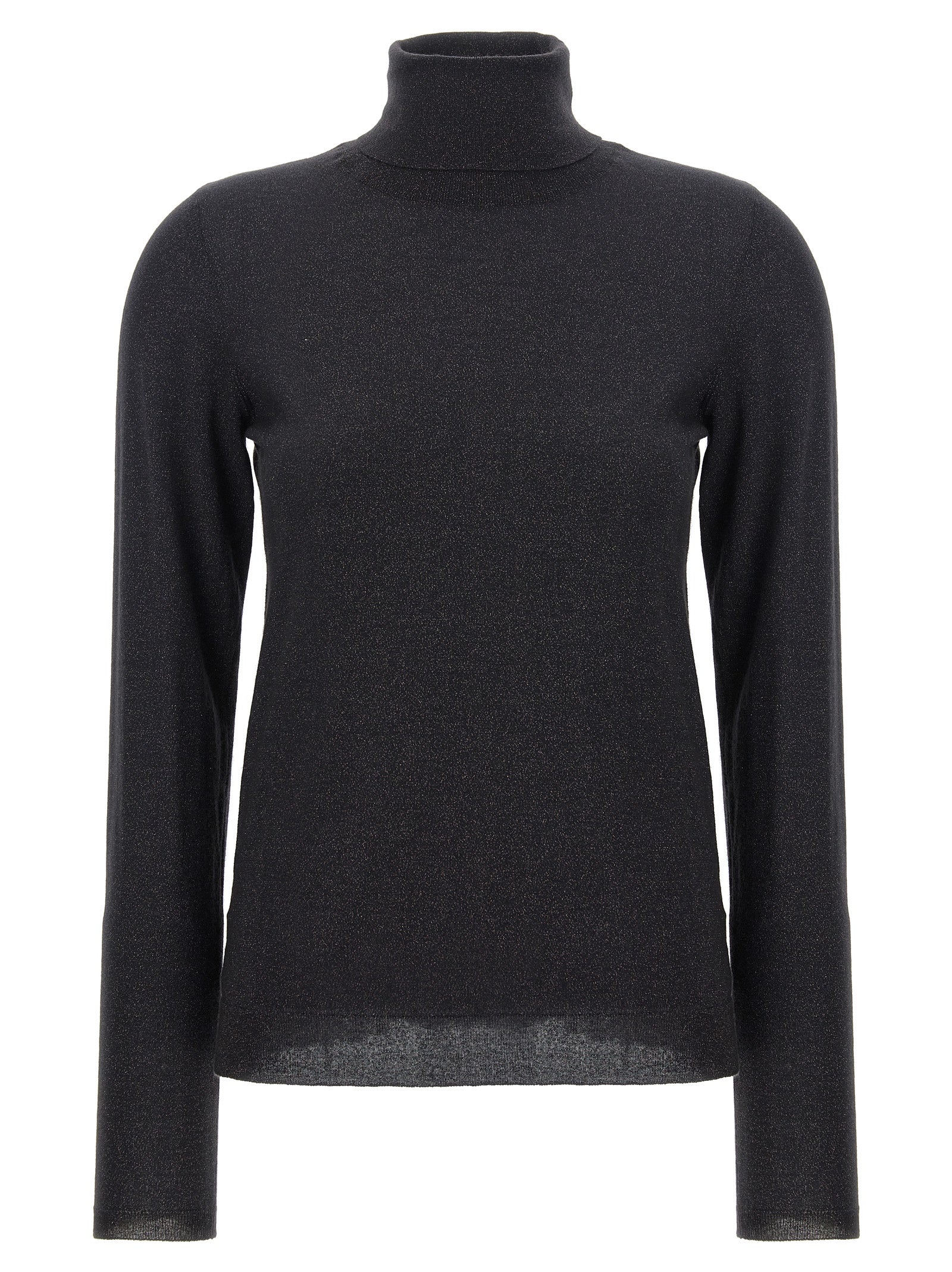 Brunello Cucinelli-Lurex Turtleneck Maglioni Nero-Donna