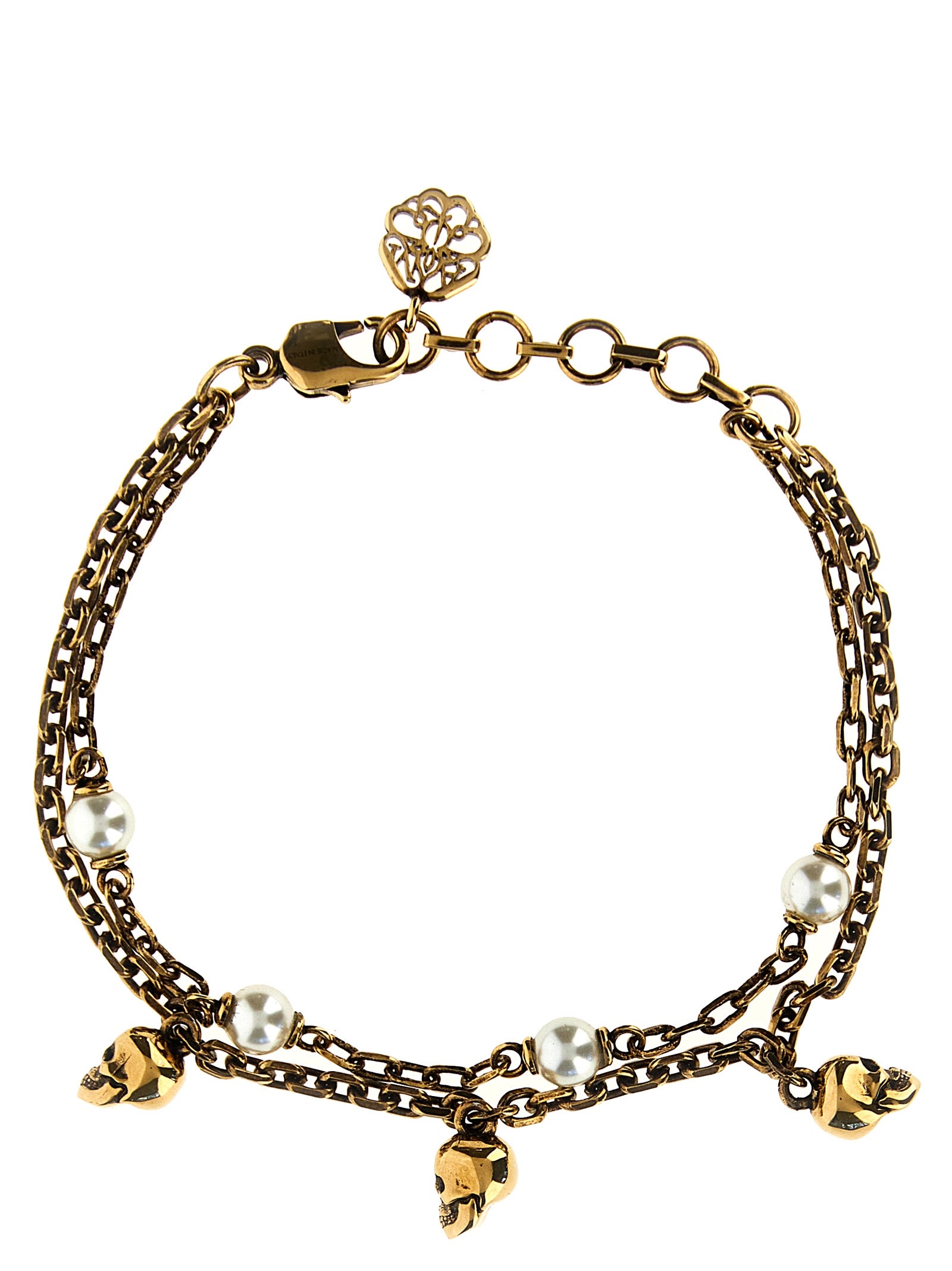 Alexander Mcqueen-Skull Pearl Gioielli Oro-Donna