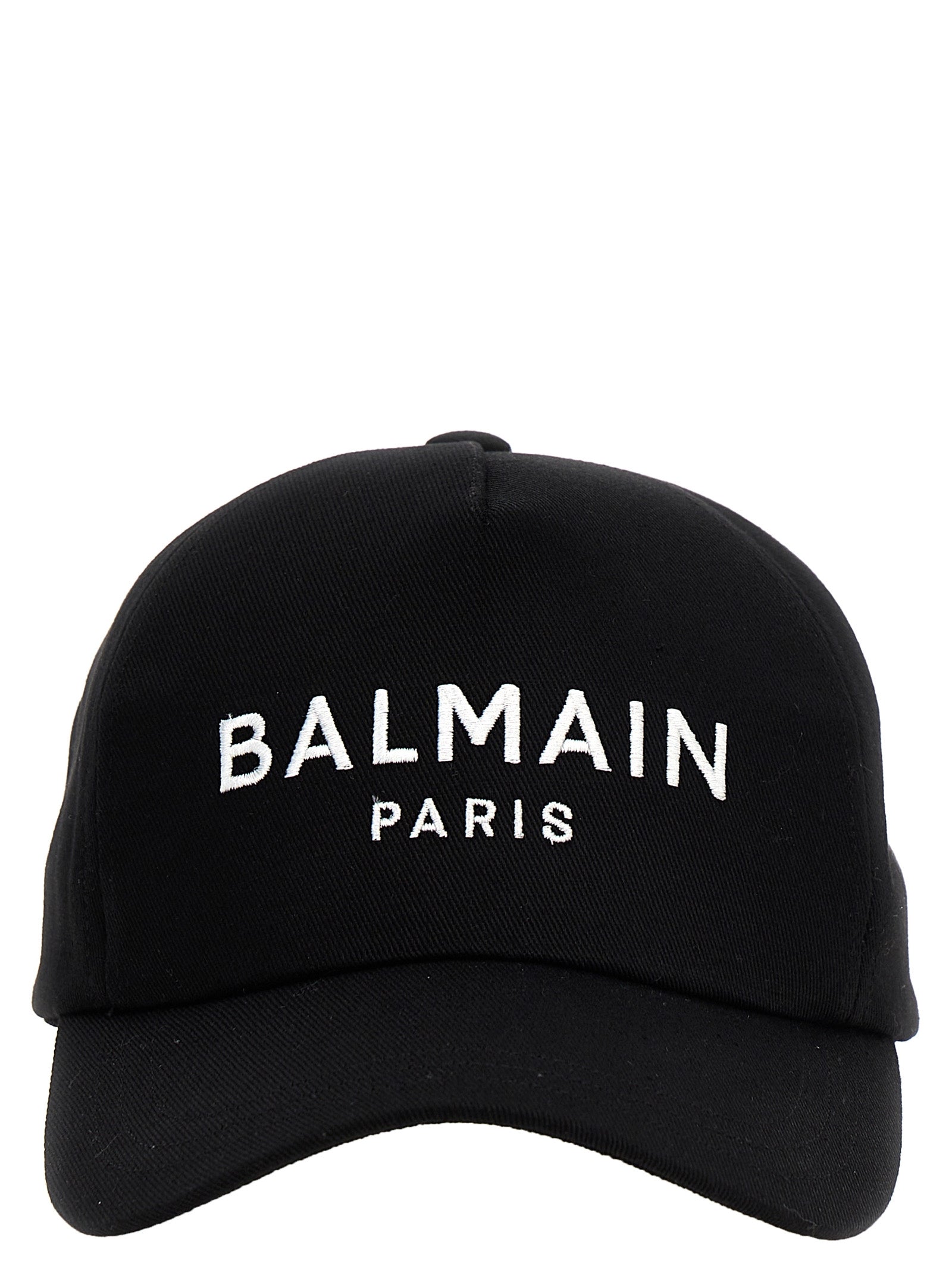 Balmain-Logo Embroidery Cap Cappelli Bianco/Nero-Uomo