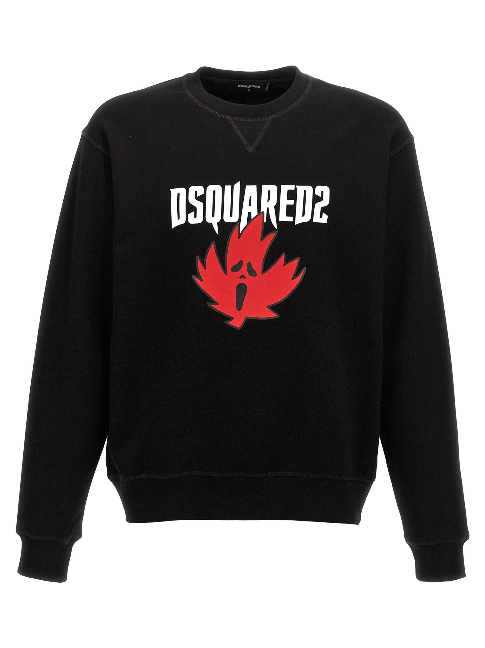 Dsquared2-Logo Print Felpe Nero-Uomo