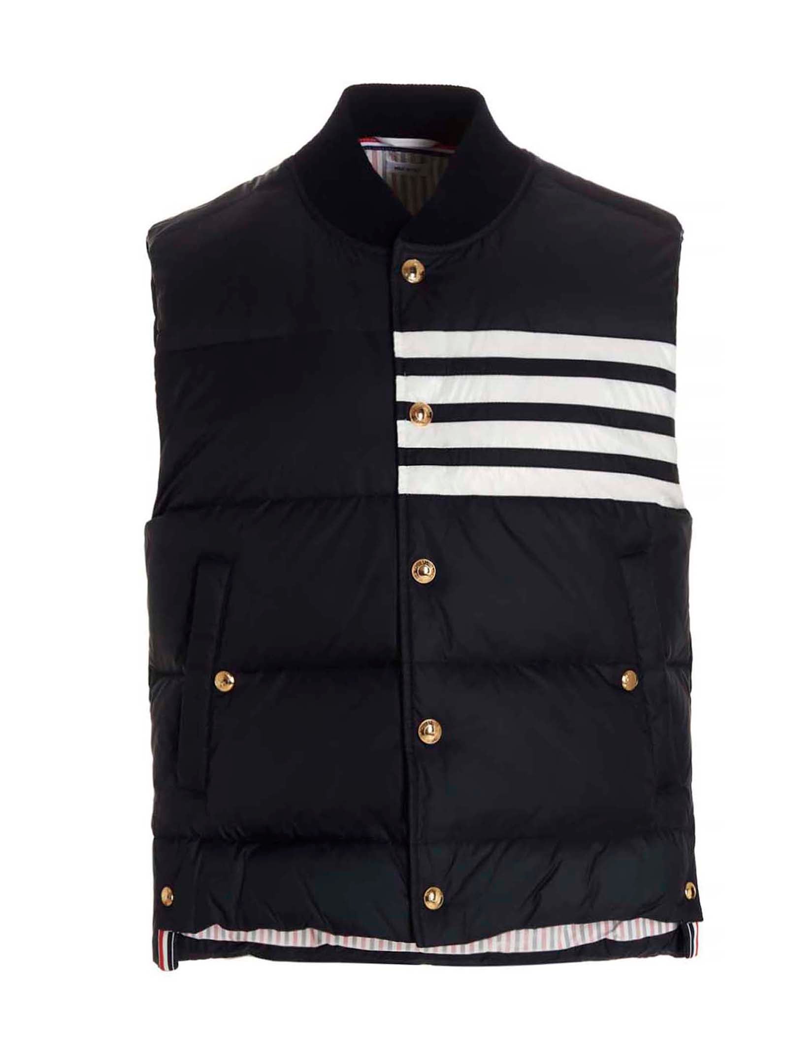 Thom Browne-4 Bar Gilet Blu-Uomo