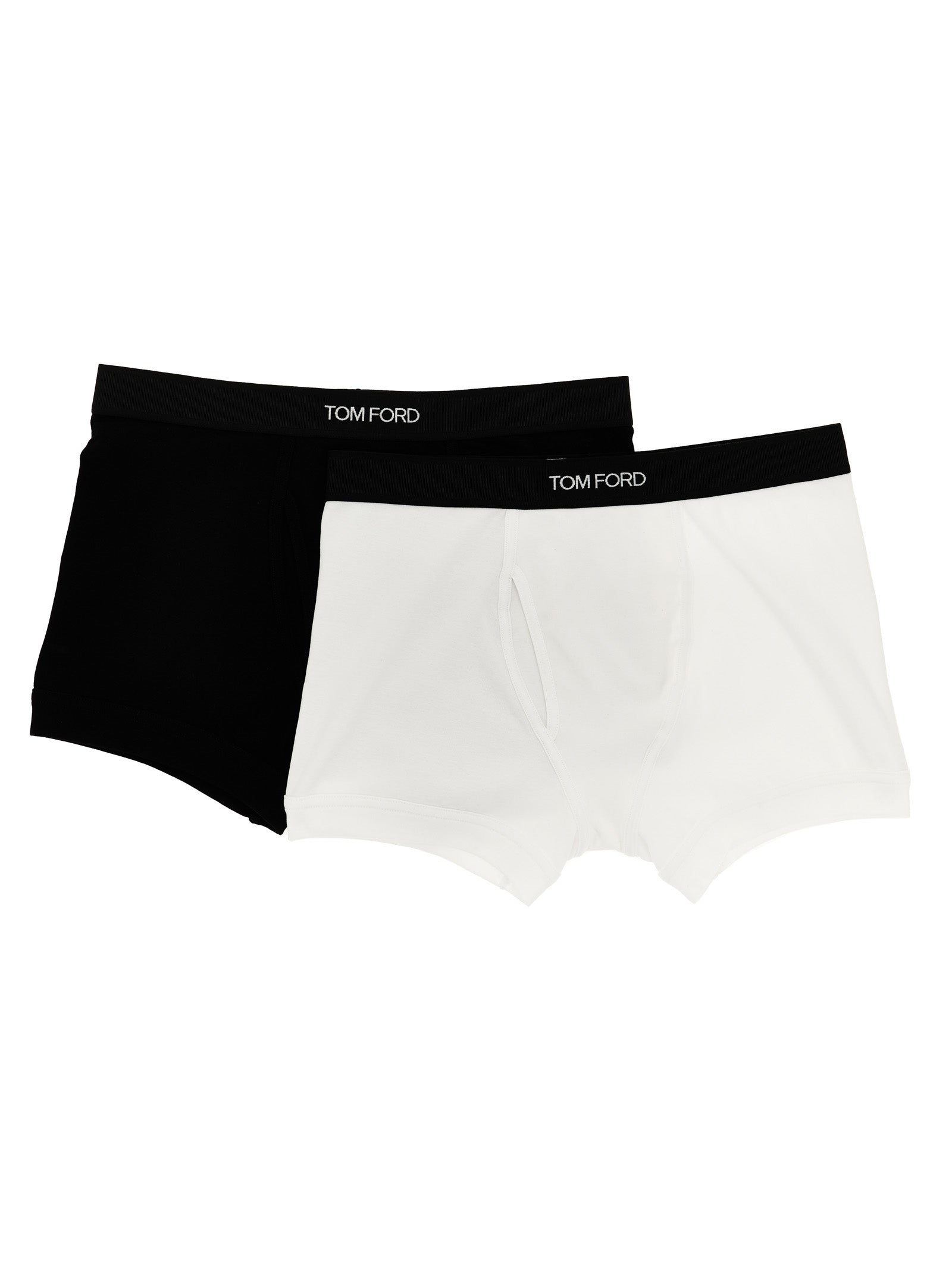 Tom Ford-2-Pack Logo Boxers Intimo Bianco/Nero-Uomo