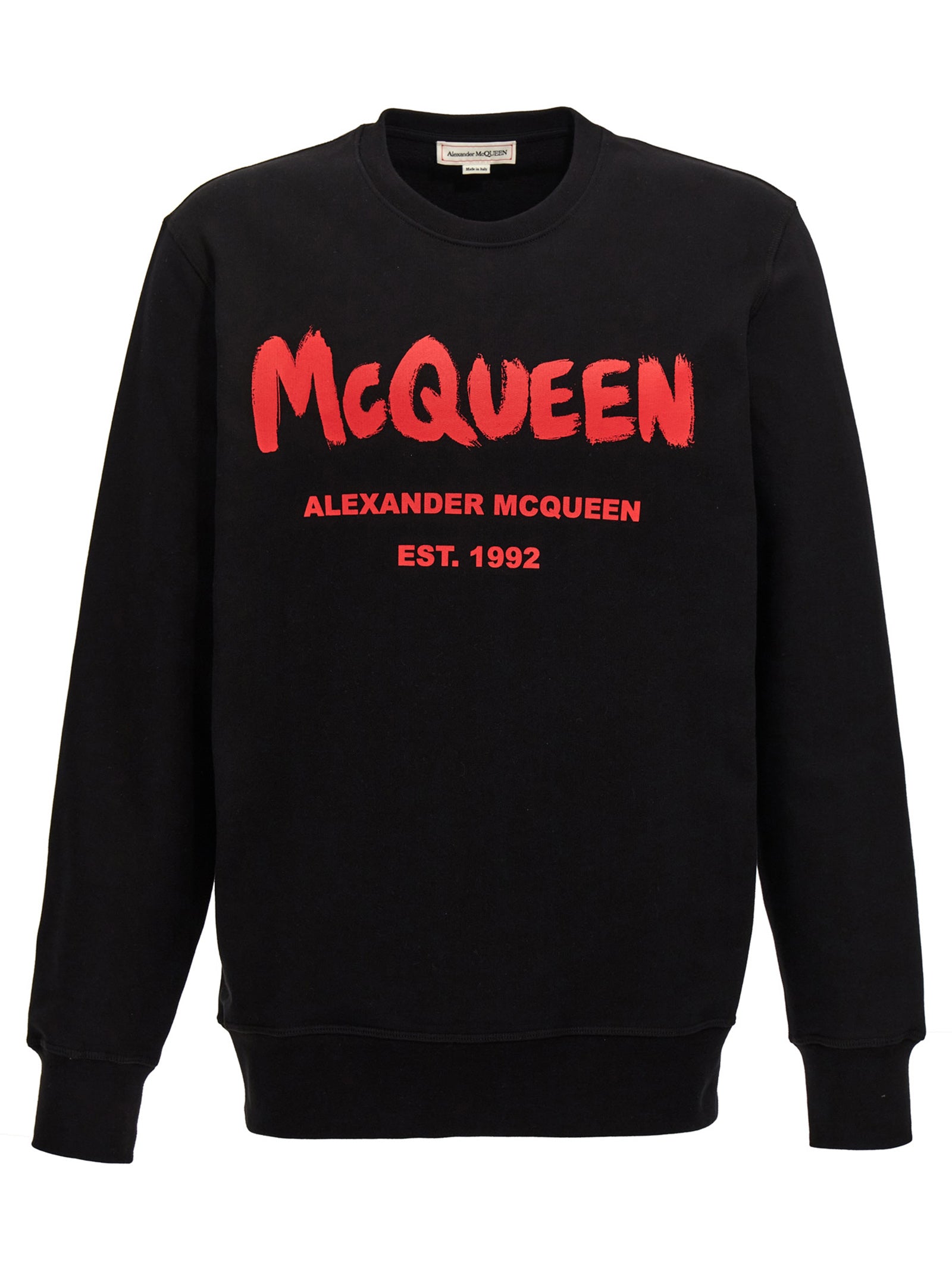 Alexander Mcqueen-Graffiti Felpe Nero-Uomo