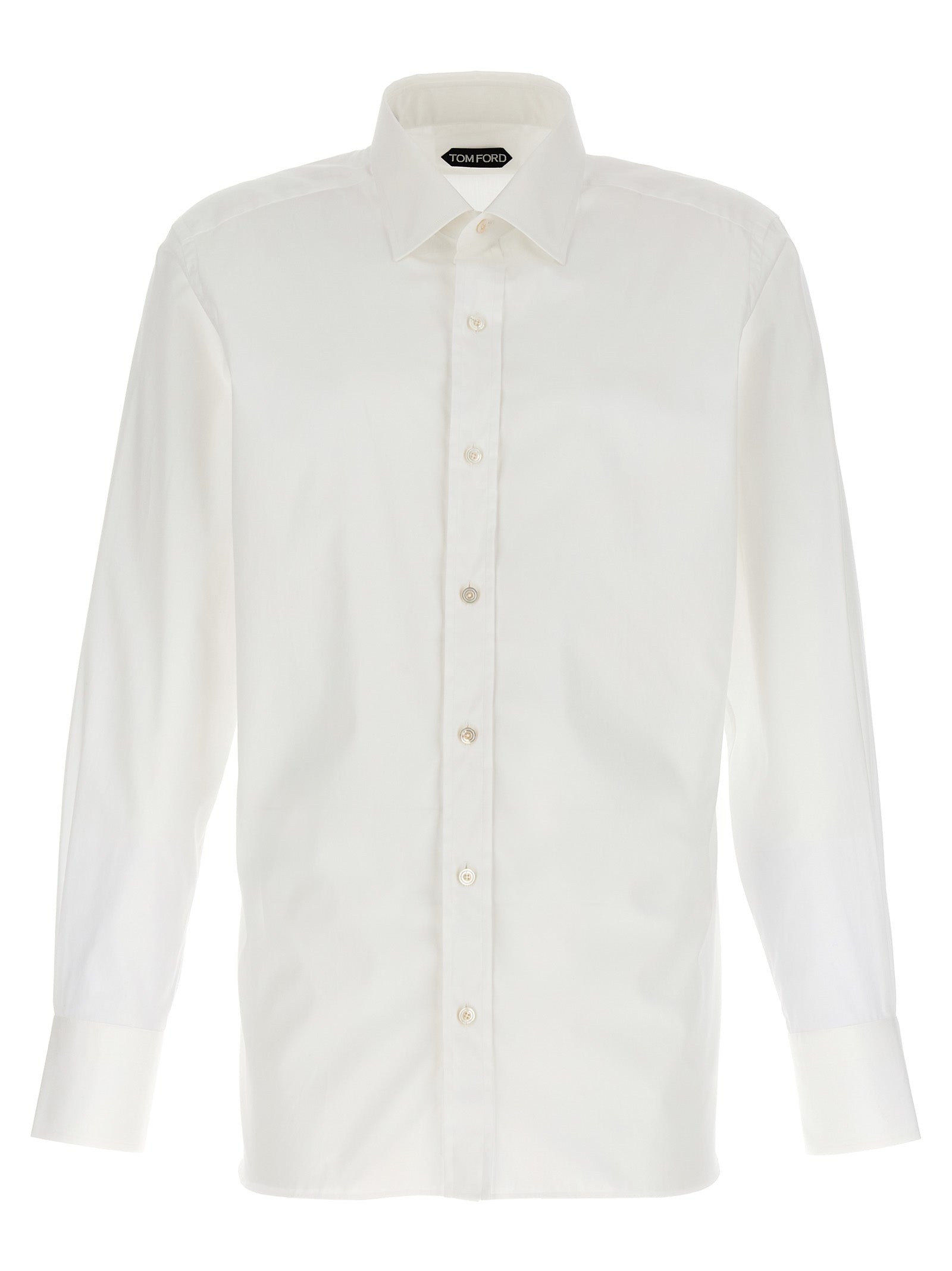 Tom Ford-Cotton Poplin Shirt Camicie Bianco-Uomo