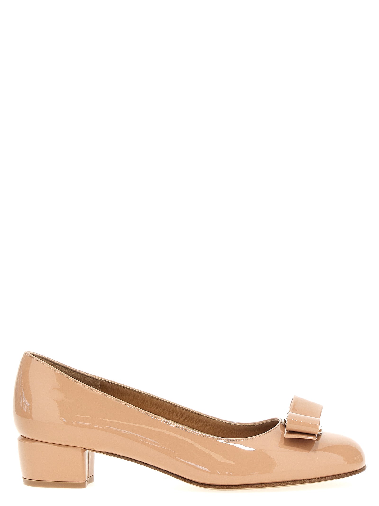 Ferragamo-Vara Decollete Beige-Donna