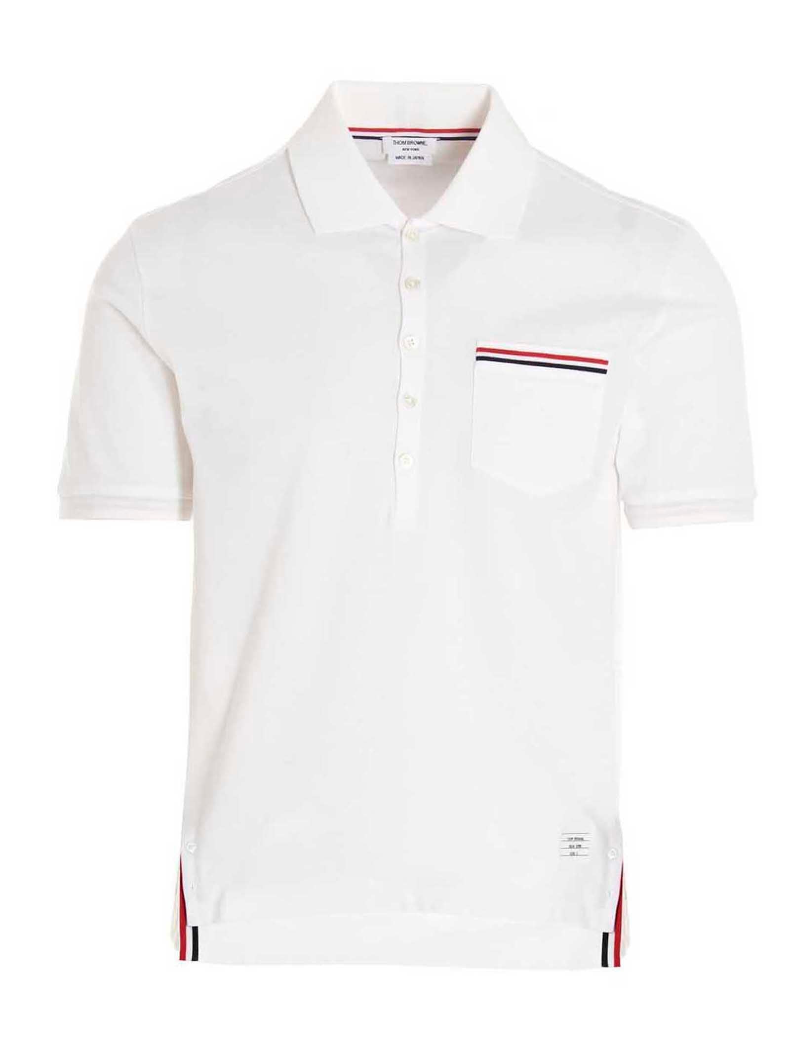 Thom Browne-Rwb Shirt Polo Bianco-Uomo