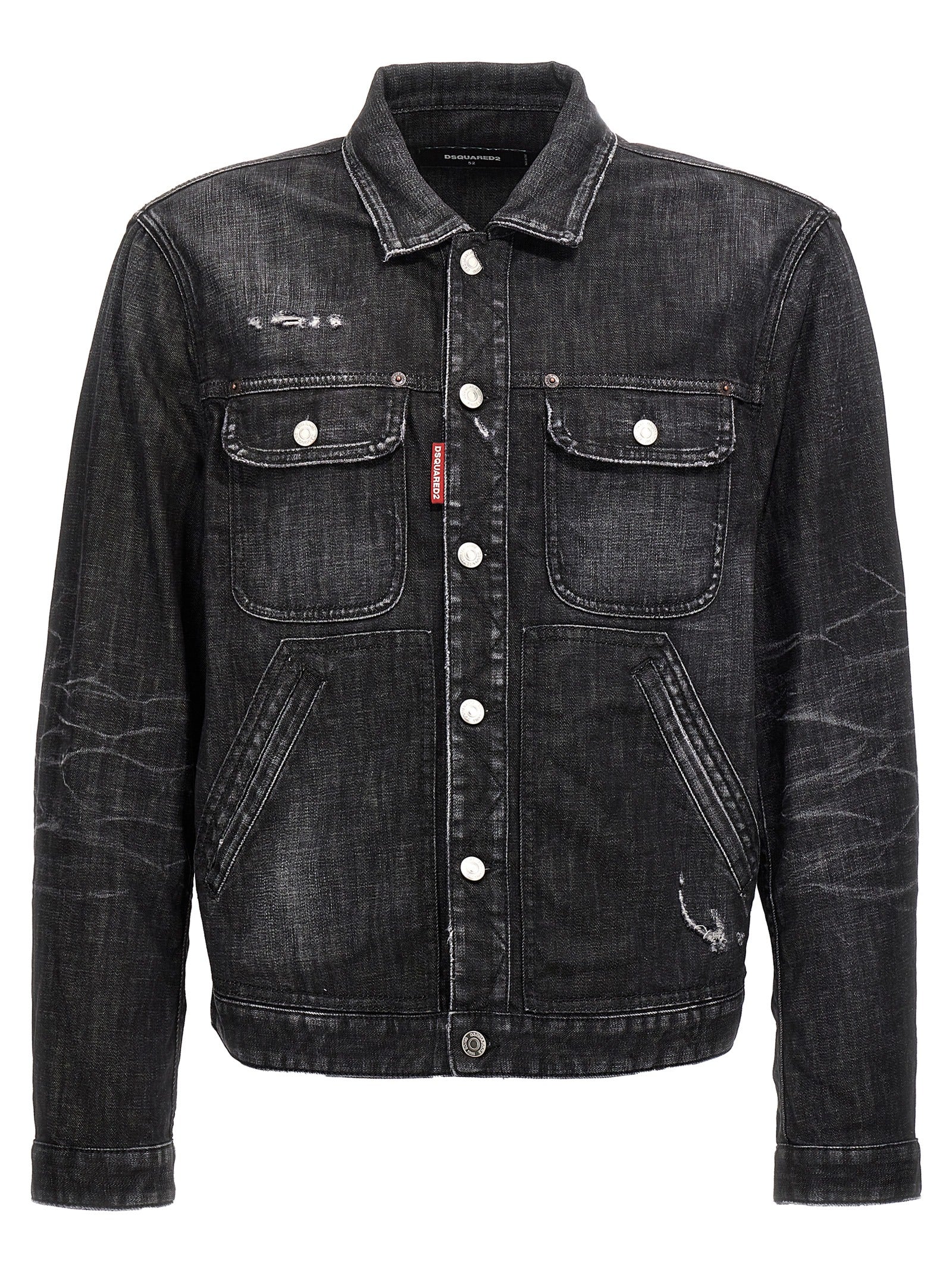 Dsquared2-Boxy Jean Giacche Nero-Uomo