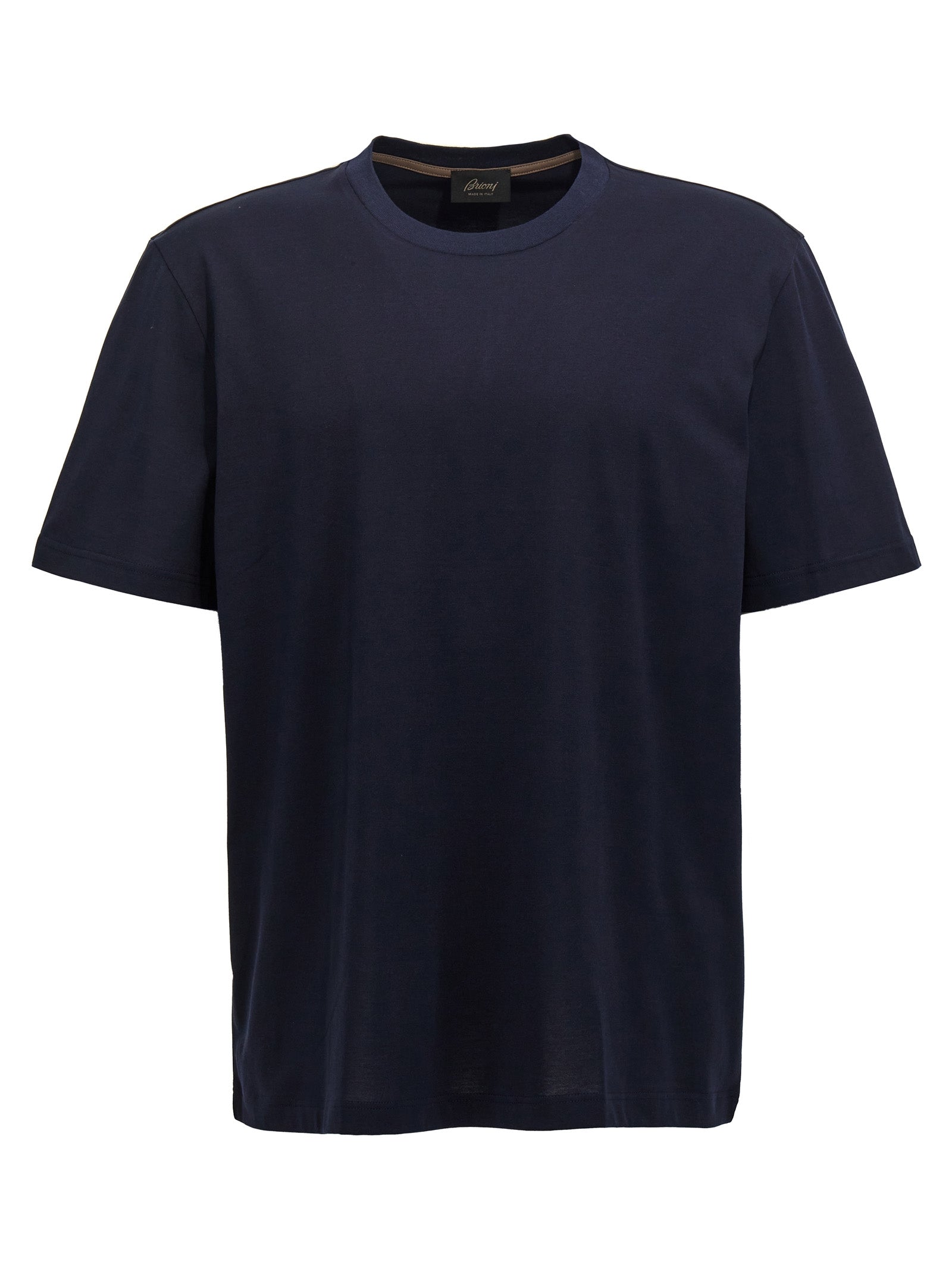 Brioni-Basic T Shirt Blu-Uomo