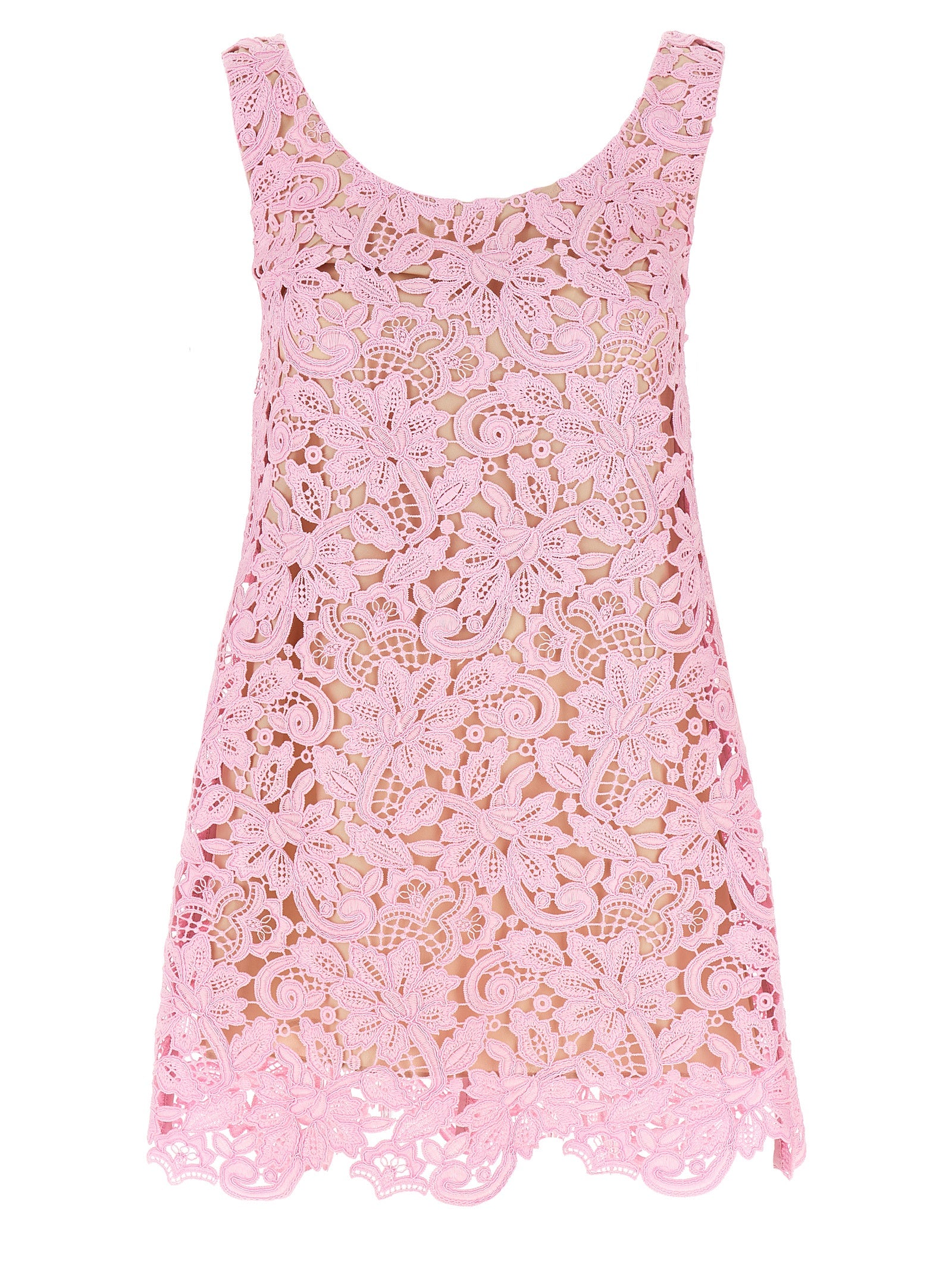 Self Portrait-Pink Floral Lace Mini Abiti Rosa-Donna