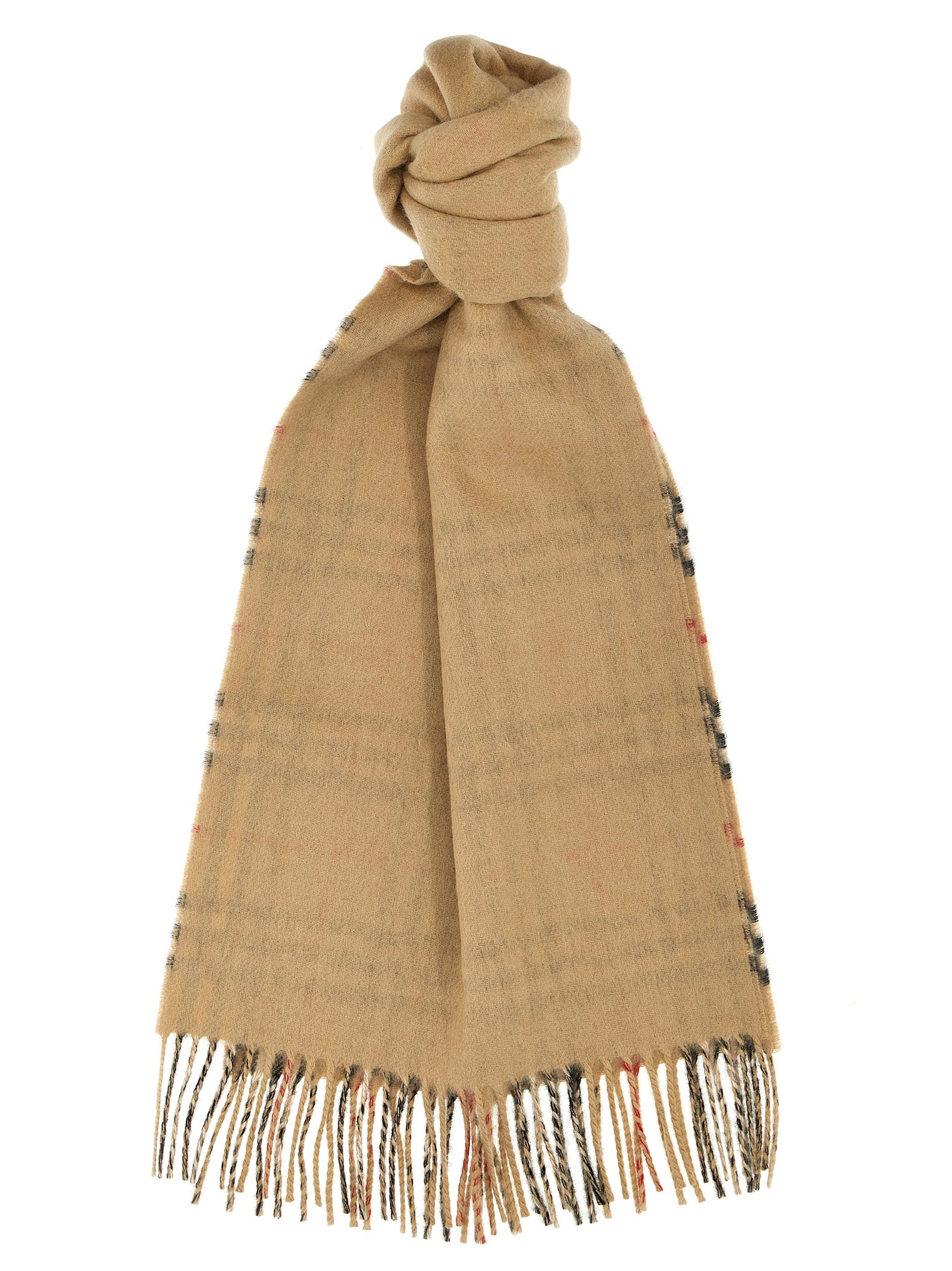 Burberry-Check Reversible Scarf Sciarpe Beige-Donna