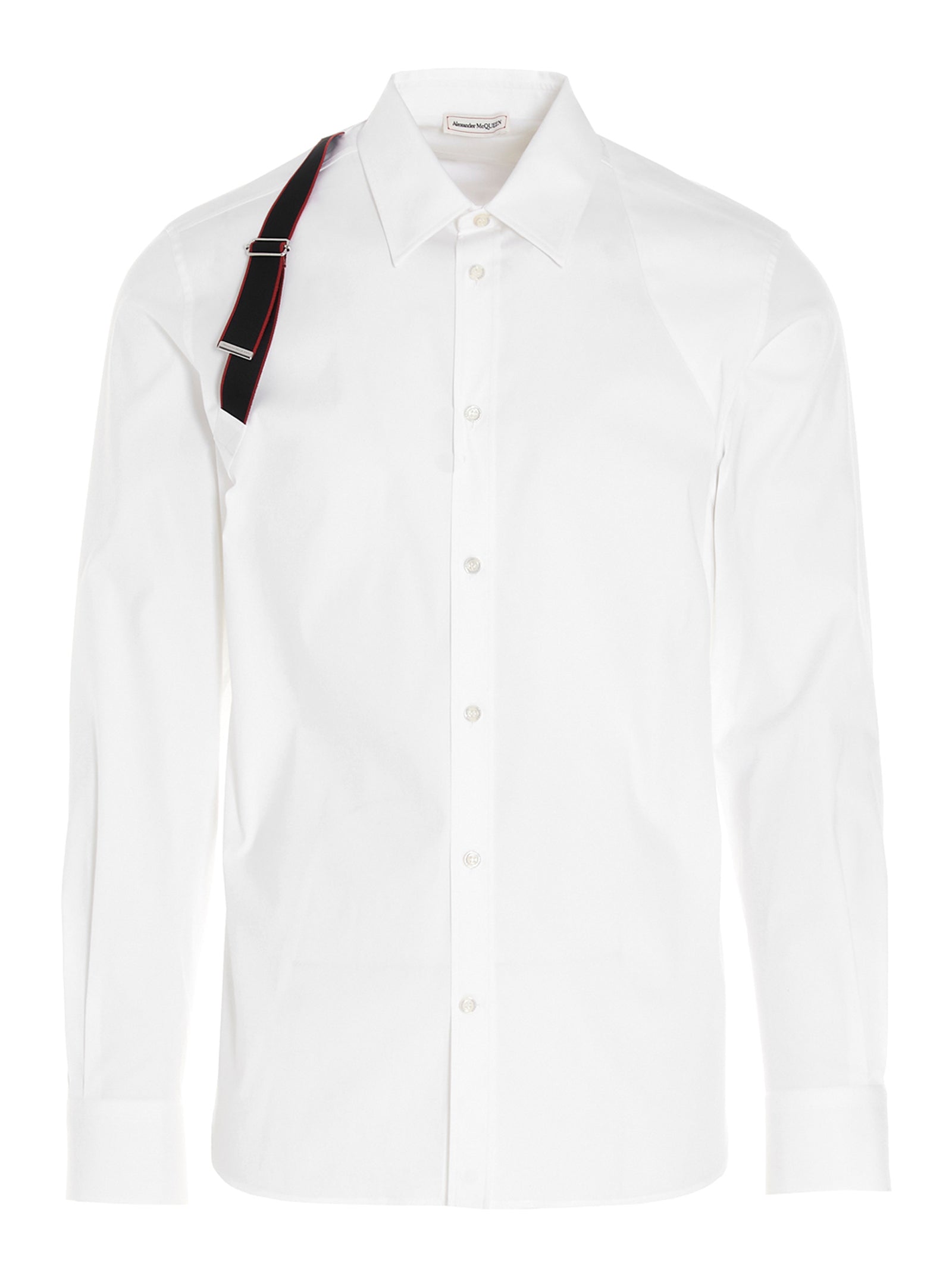 Alexander Mcqueen-Harness Detail Shirt Camicie Bianco-Uomo