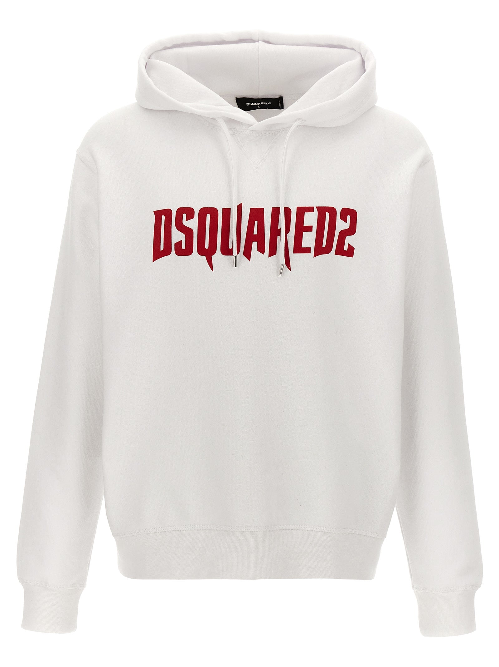 Dsquared2-Logo Print Hoodie Felpe Bianco-Uomo