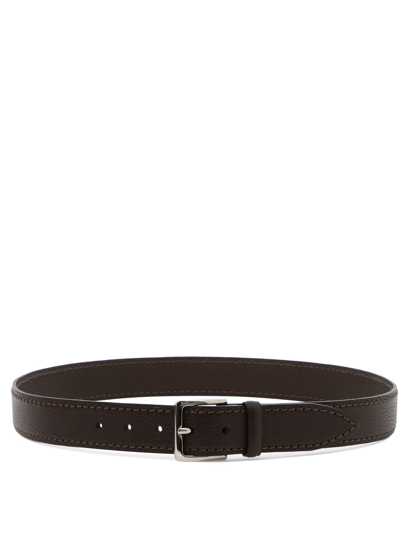 Orciani-Dollar Leather Belt Cinture Marrone-Uomo