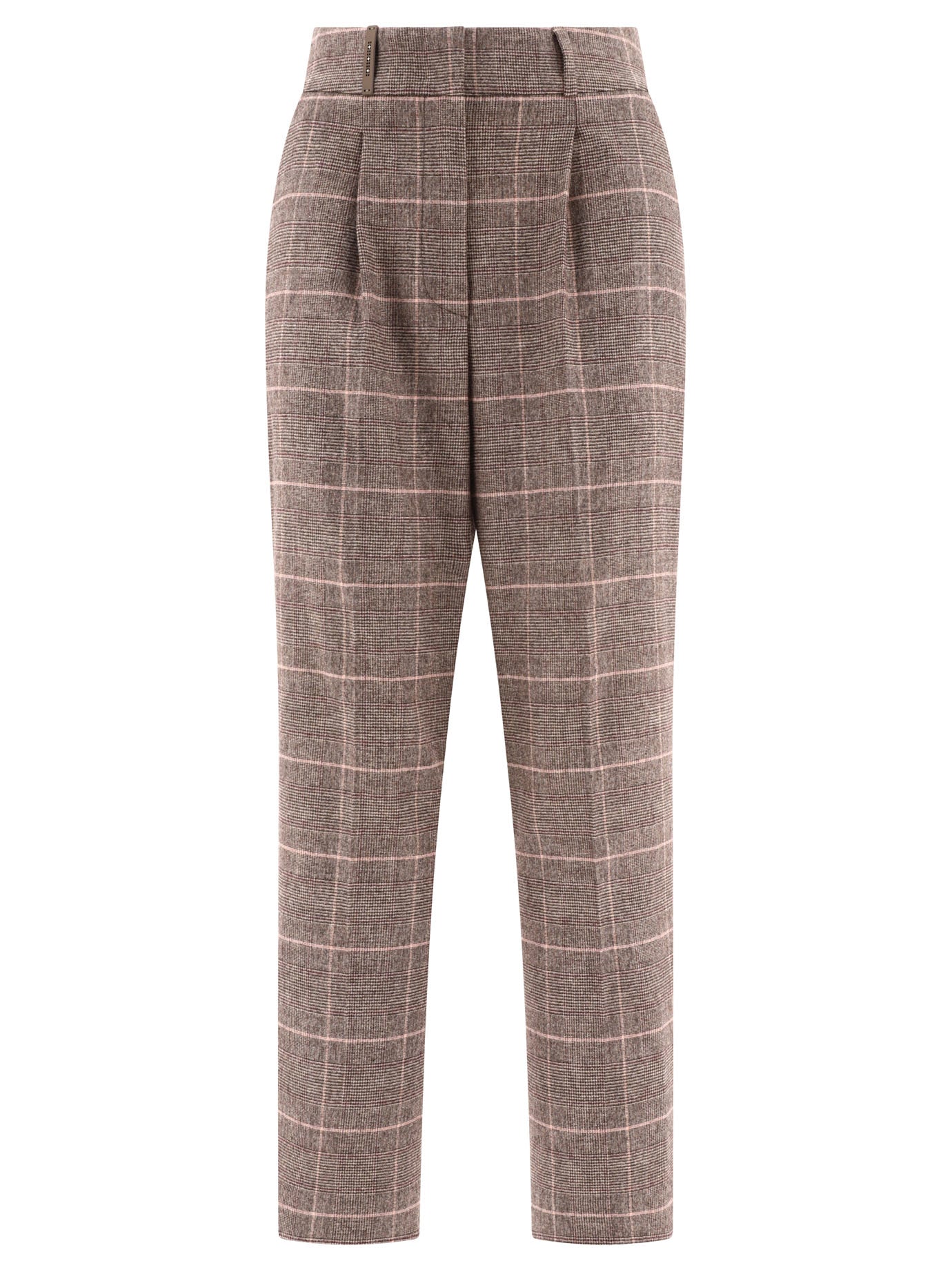 Peserico-Flannel Trousers Marrone-Donna