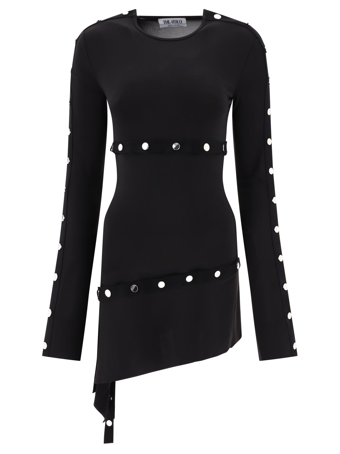 The Attico-Studded Asymmetric Dress Abiti Nero-Donna