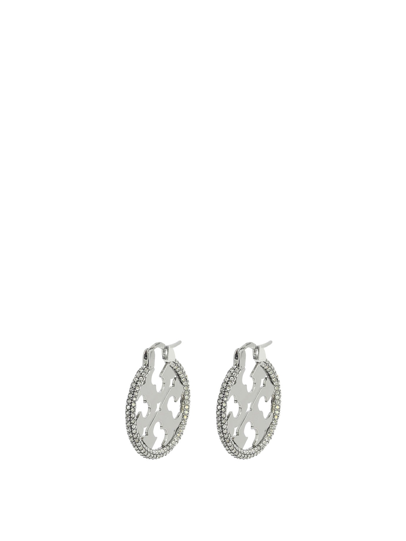 Tory Burch-Logo Earrings Jewels Silver-Donna