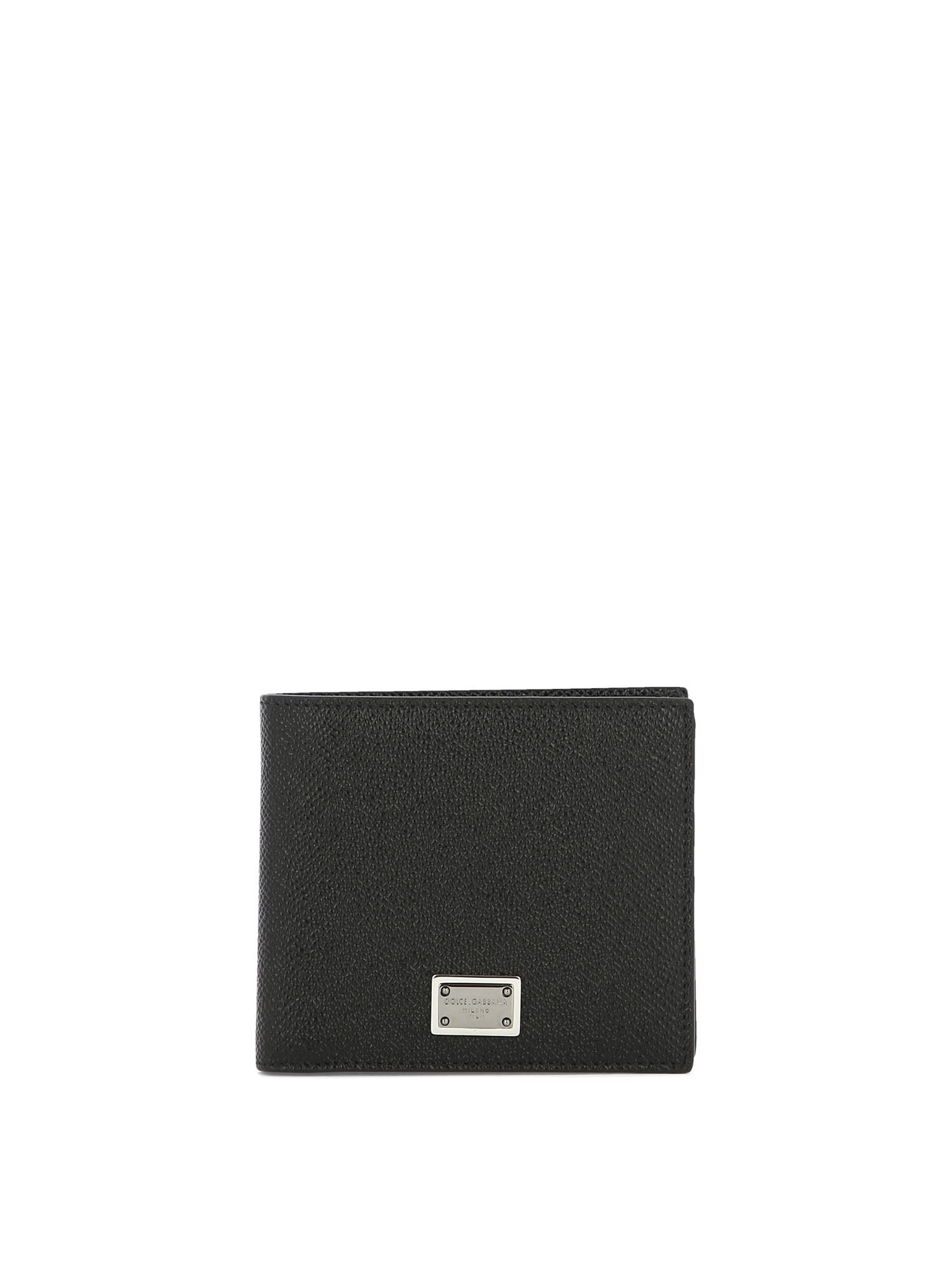 Dolce & Gabbana-Wallet With Logo Plaque Wallets & Card Holders Nero-Uomo